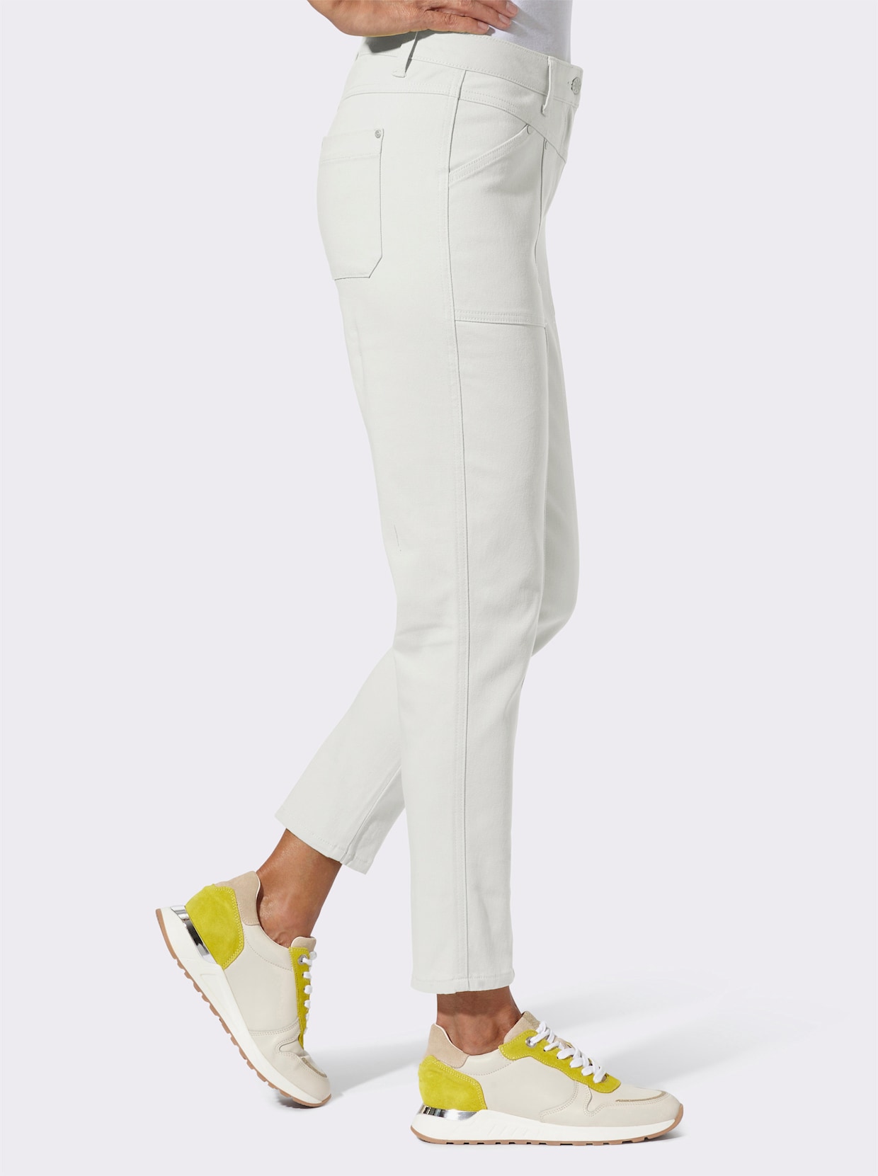 Jeans mit v-förmigem Sattel - weiß