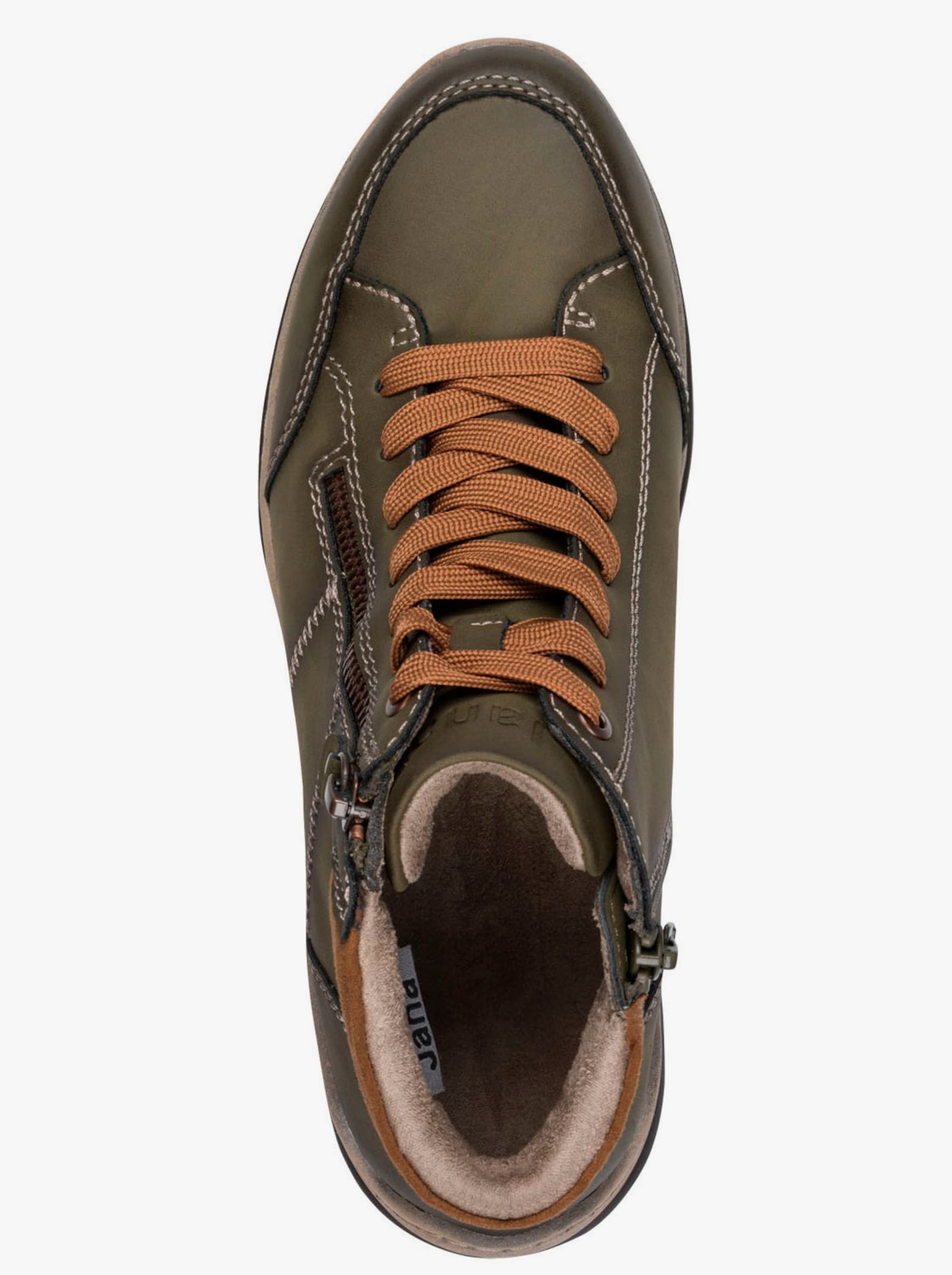 Jana Stiefelette mit Ziernähten - khaki