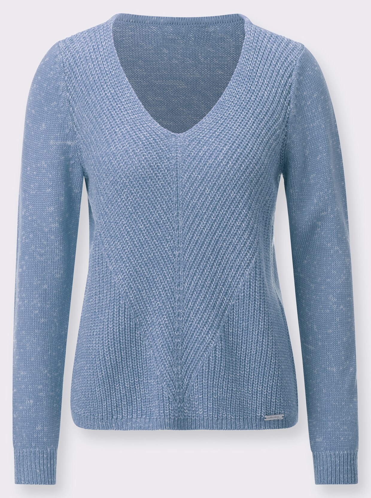 Pullover - bleu-ecru-meliert