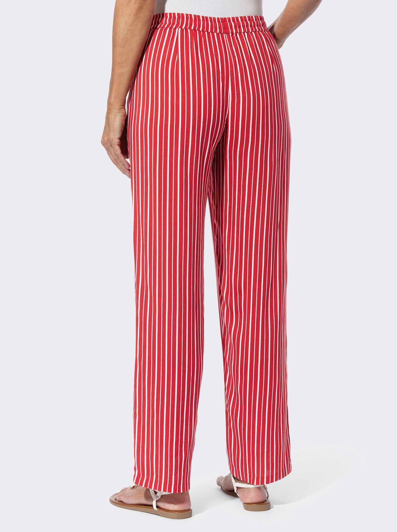 Schlupfhose im Streifenmuster - rot-weiß-gestreift