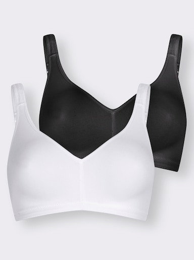 Naturana Soutien-gorge confort sans armatures - blanc + noir