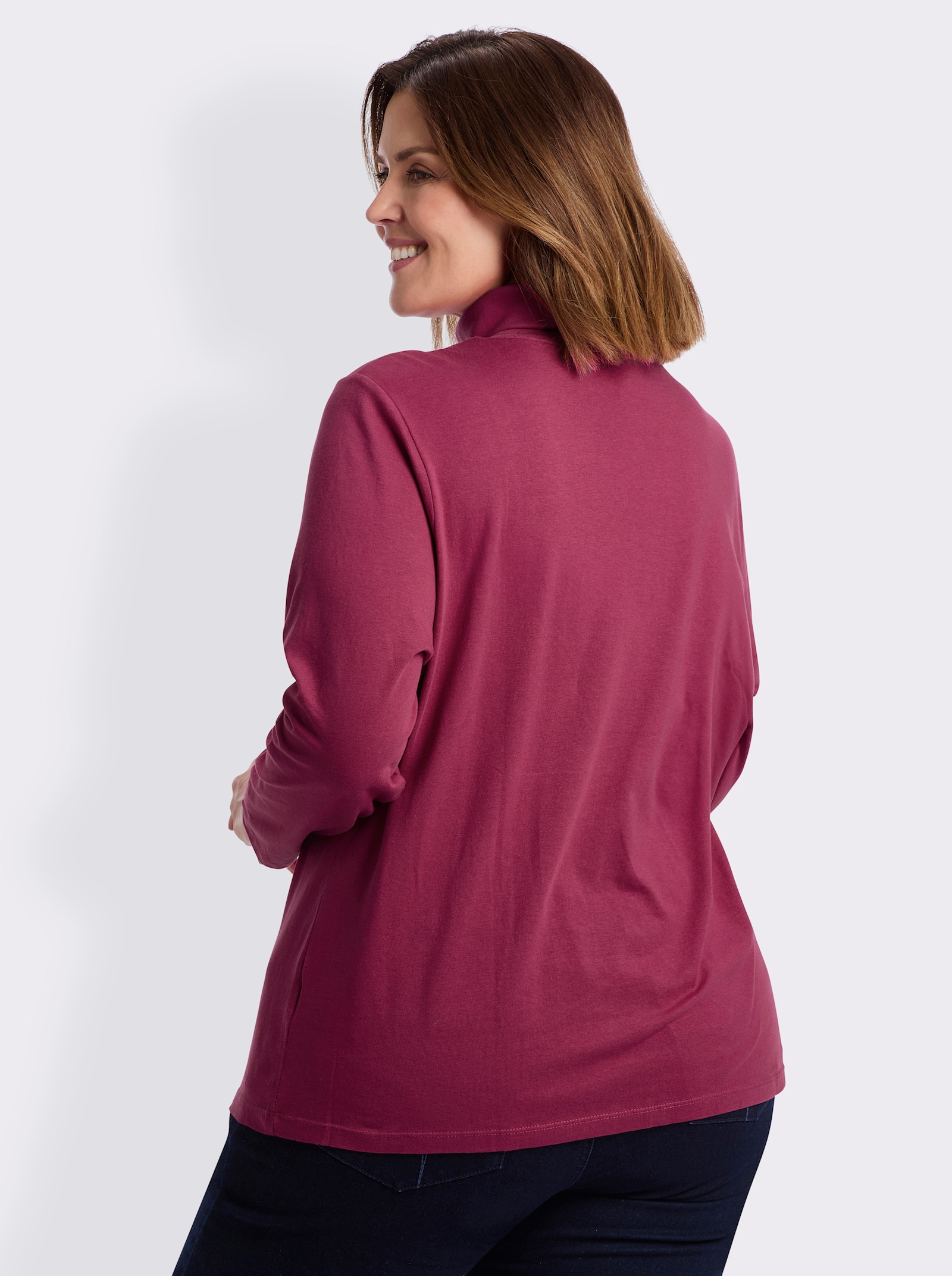 Rollkragenshirt mit langen Ärmeln - fuchsia