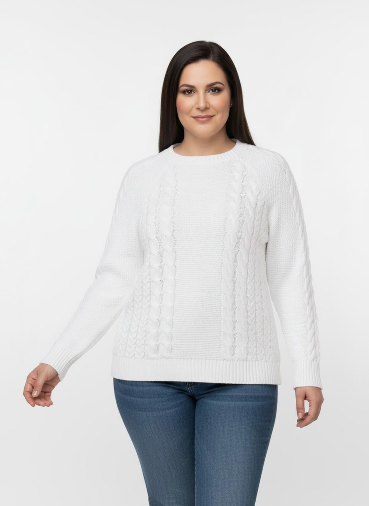 Strickpullover im Mustermix - ecru