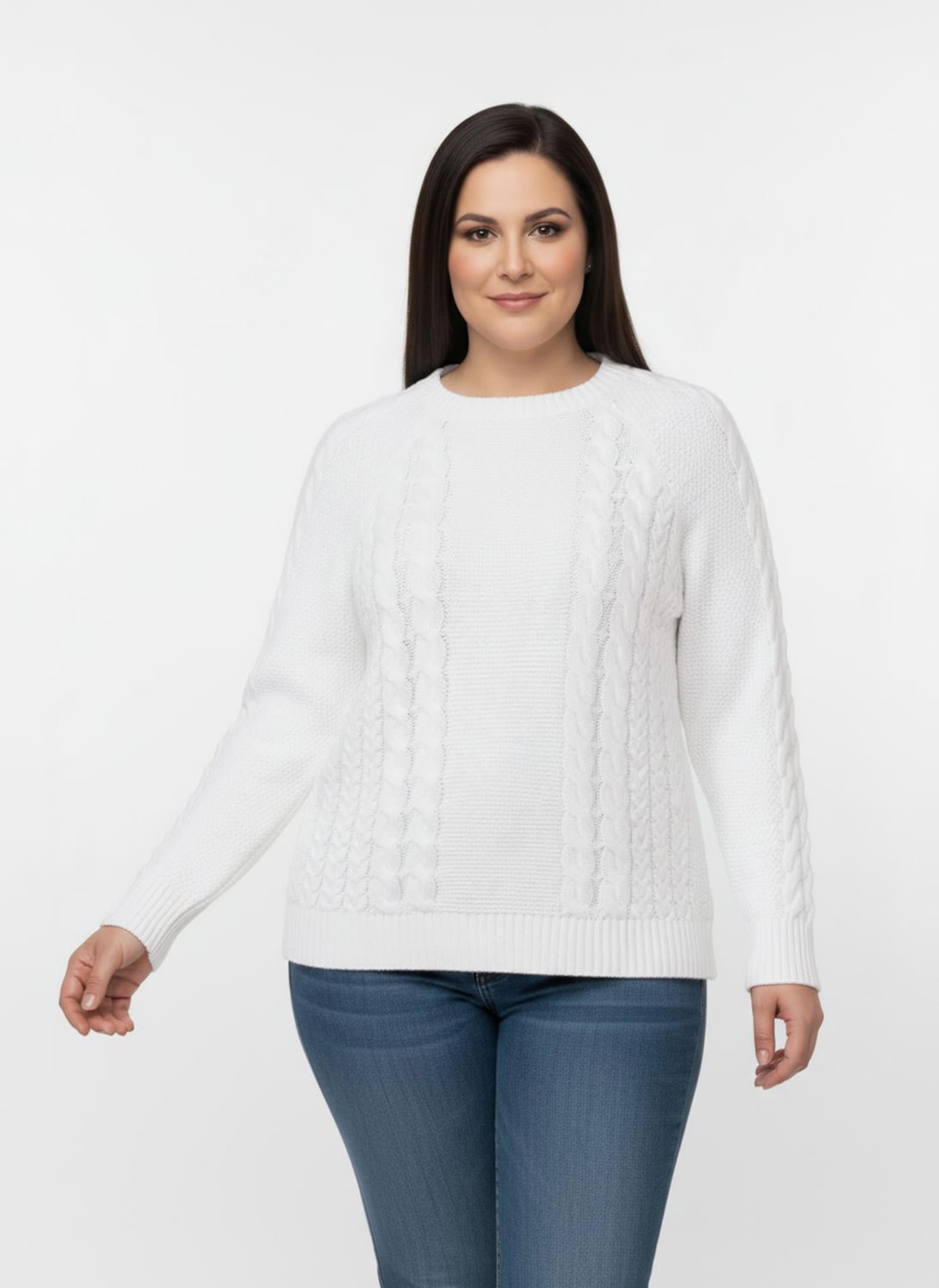 Strickpullover im Mustermix - ecru