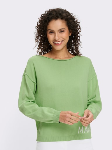 heine Baumwollpullover mit Seitenschlitzen - reseda