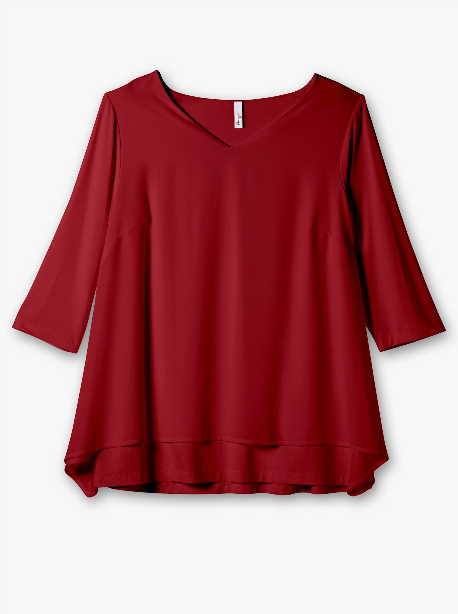 sheego Blusenshirt mit Zipfelsaum - rubinrot