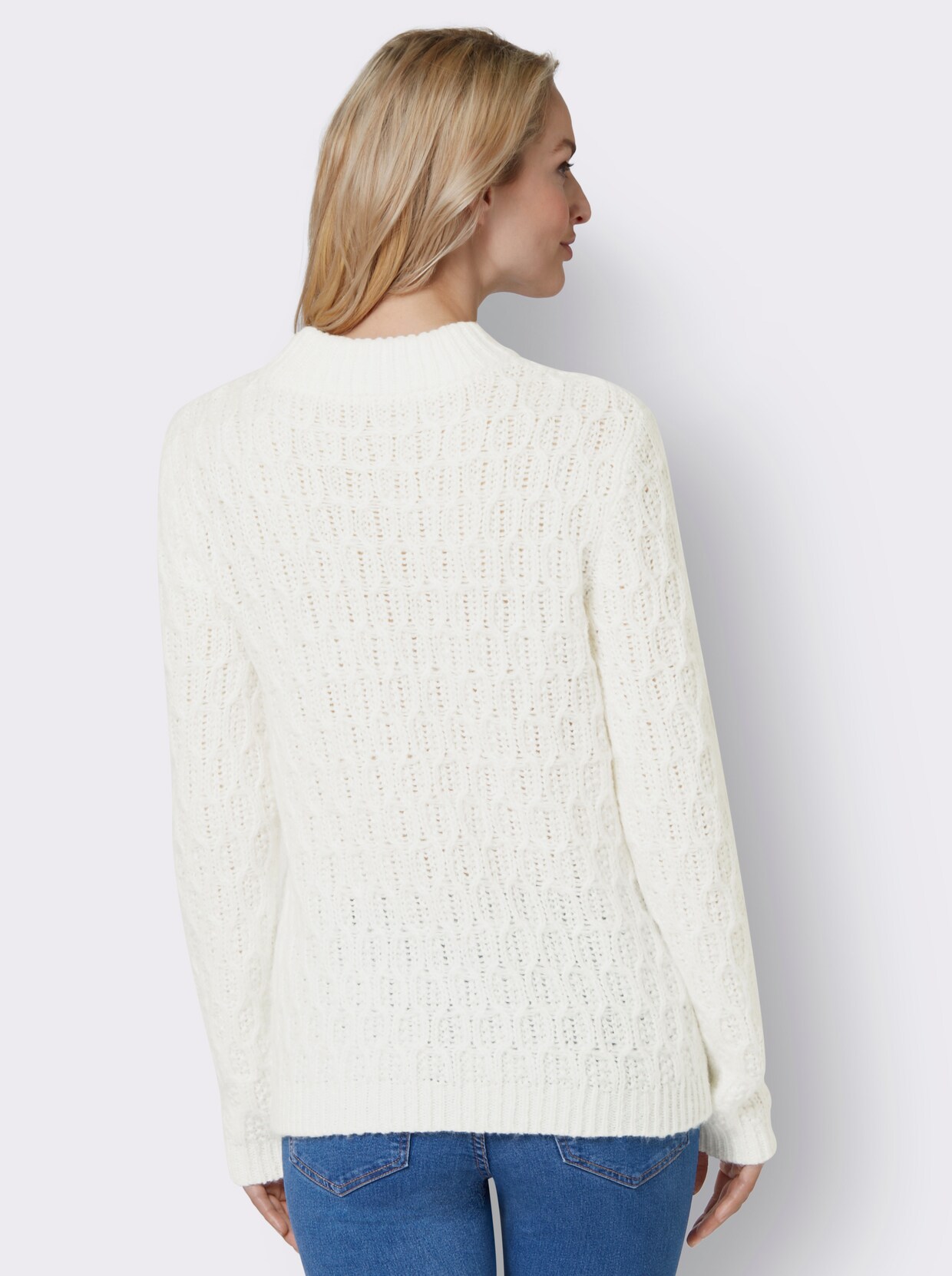Stehkragenpullover - ecru