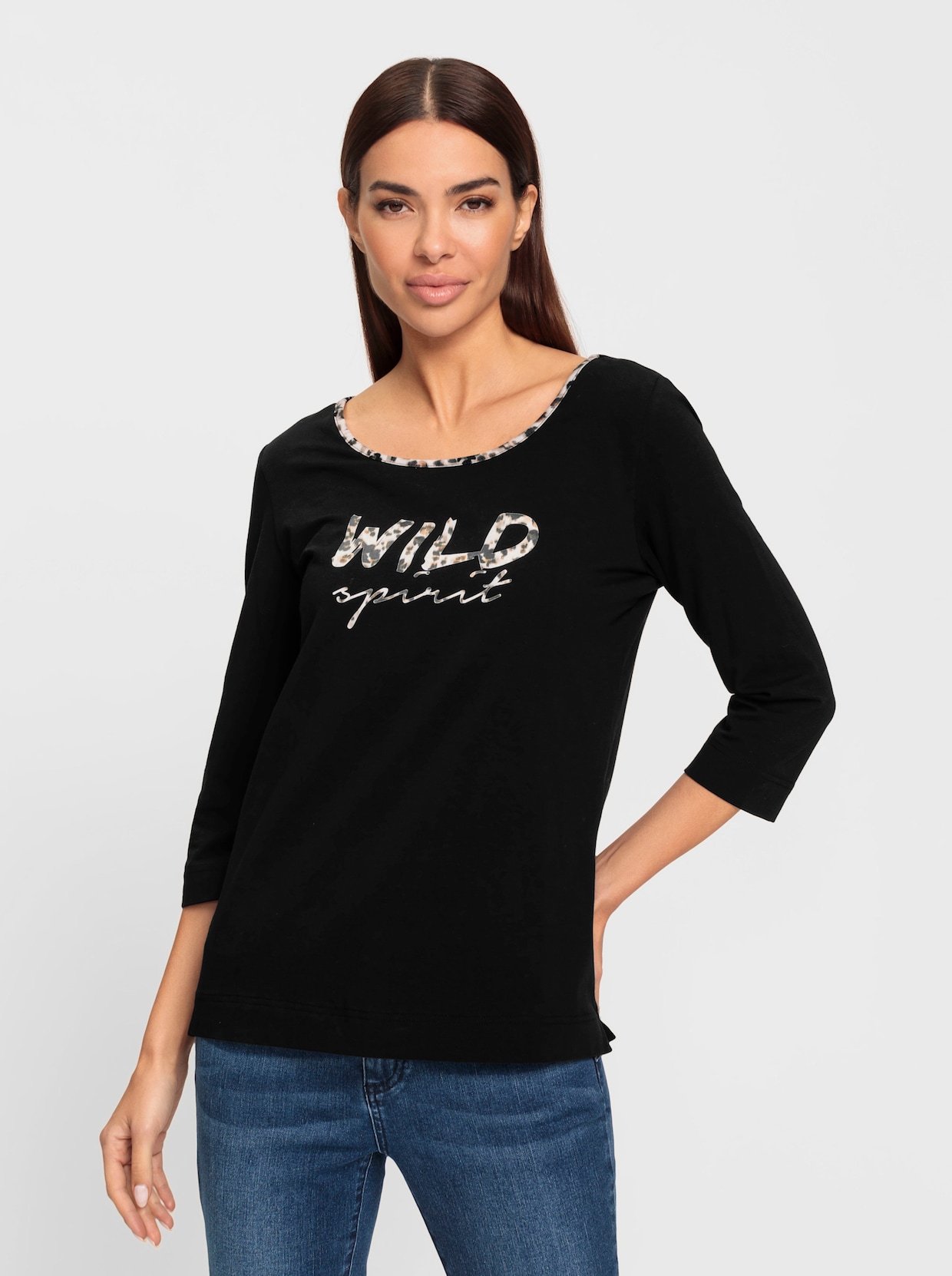 heine Shirt met 3/4-mouw - zwart