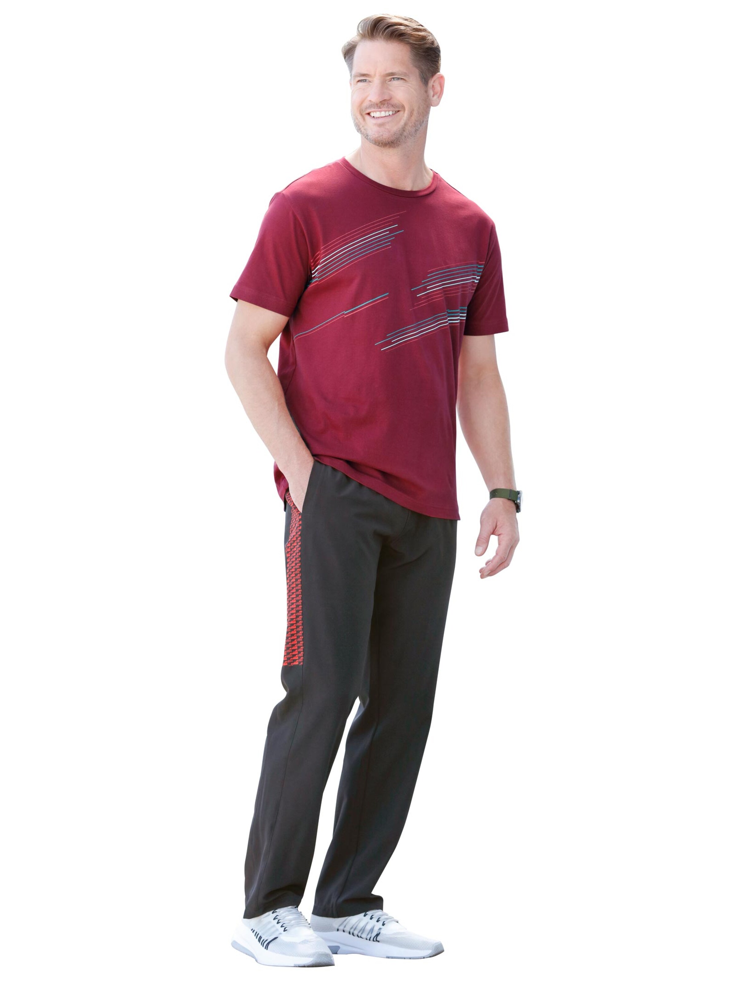 Freizeithose - schwarz-erdbeere