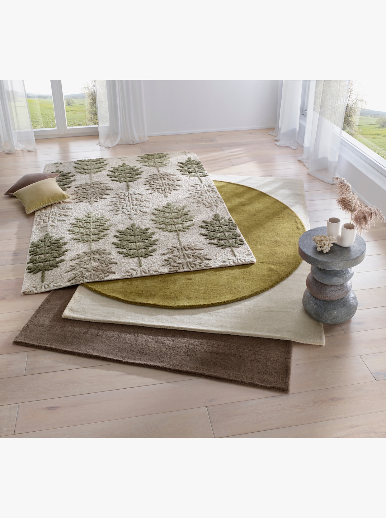 heine home Hoogpolig tapijt - olijf