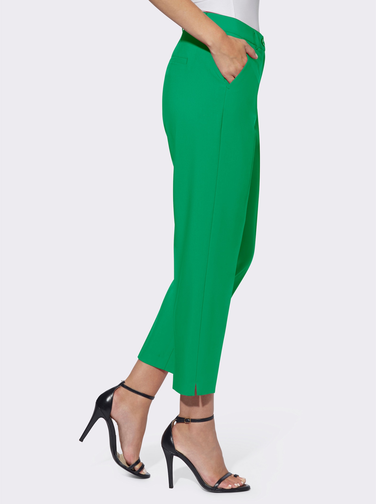 heine 7/8-Hose mit kurzen Fußschlitzen - grasgrün