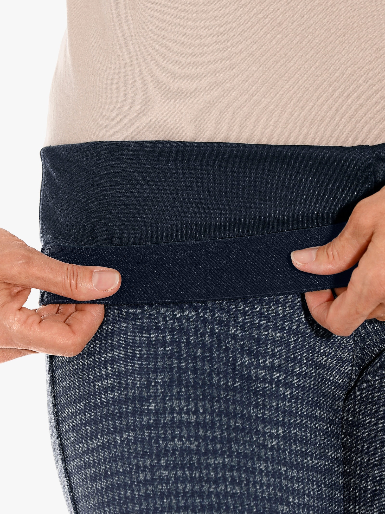 Stehmann Comfort line Hose mit Wende-Funktion - marine-rauchblau-bedruckt