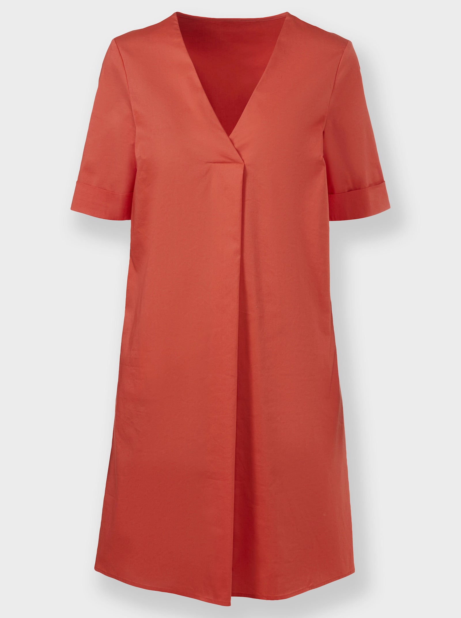 heine Sommerkleid mit Falte am V-Ausschnitt - terra