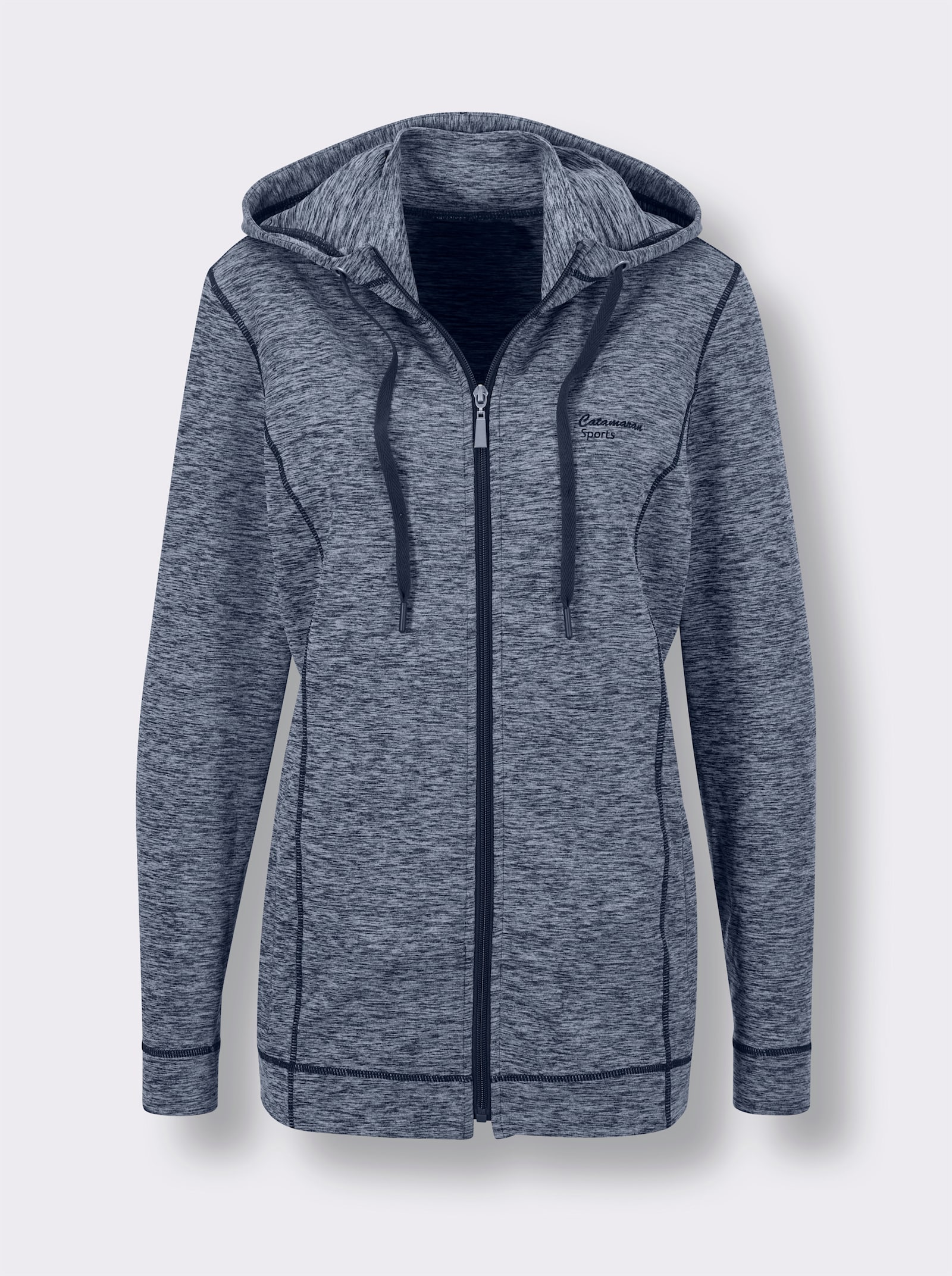 Catamaran Sports Shirtjacke mit weitenregulierbarer Kapuze - dunkelblau-meliert