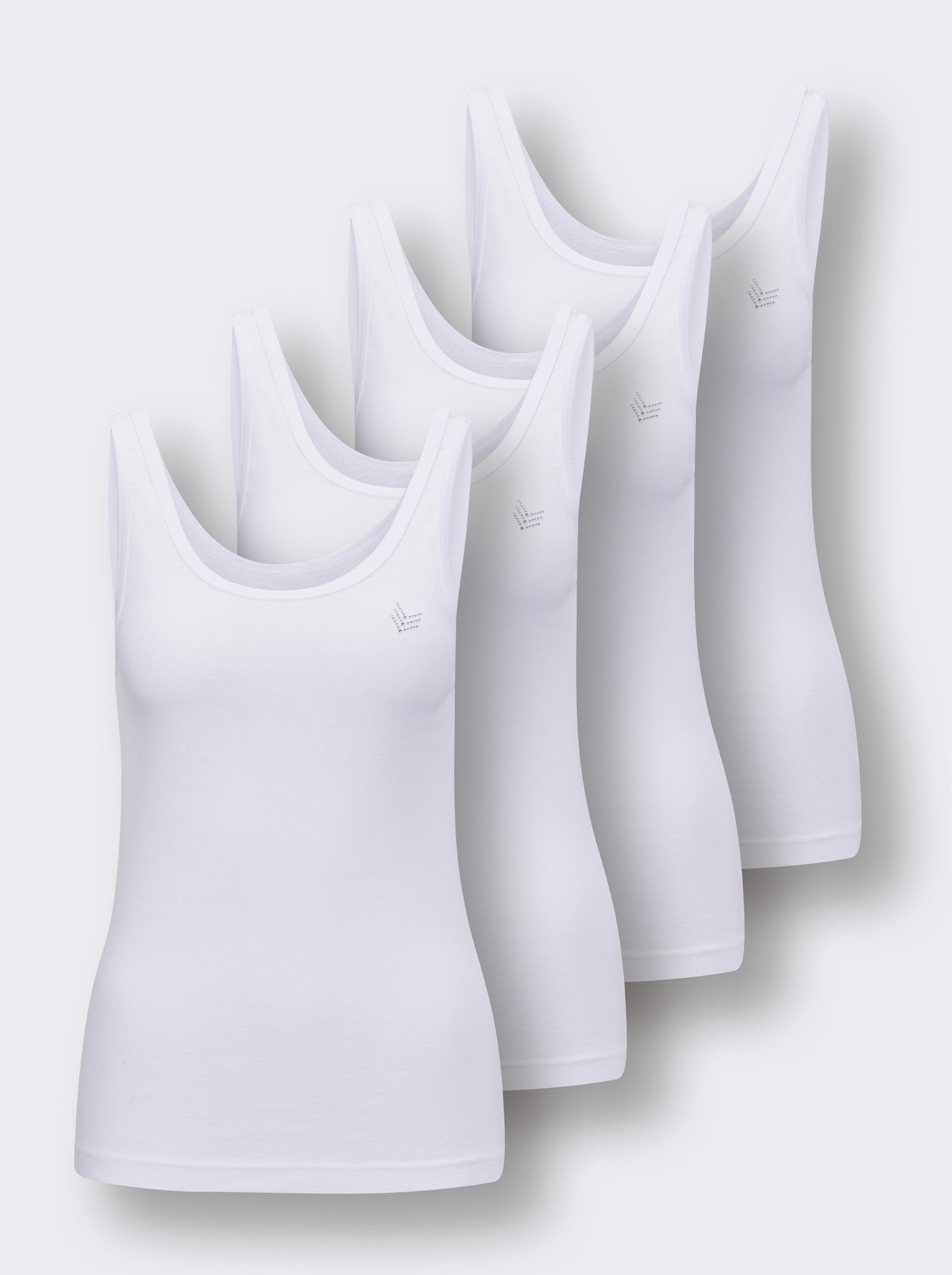 wäschepur Achseltop - 4 Stück weiß