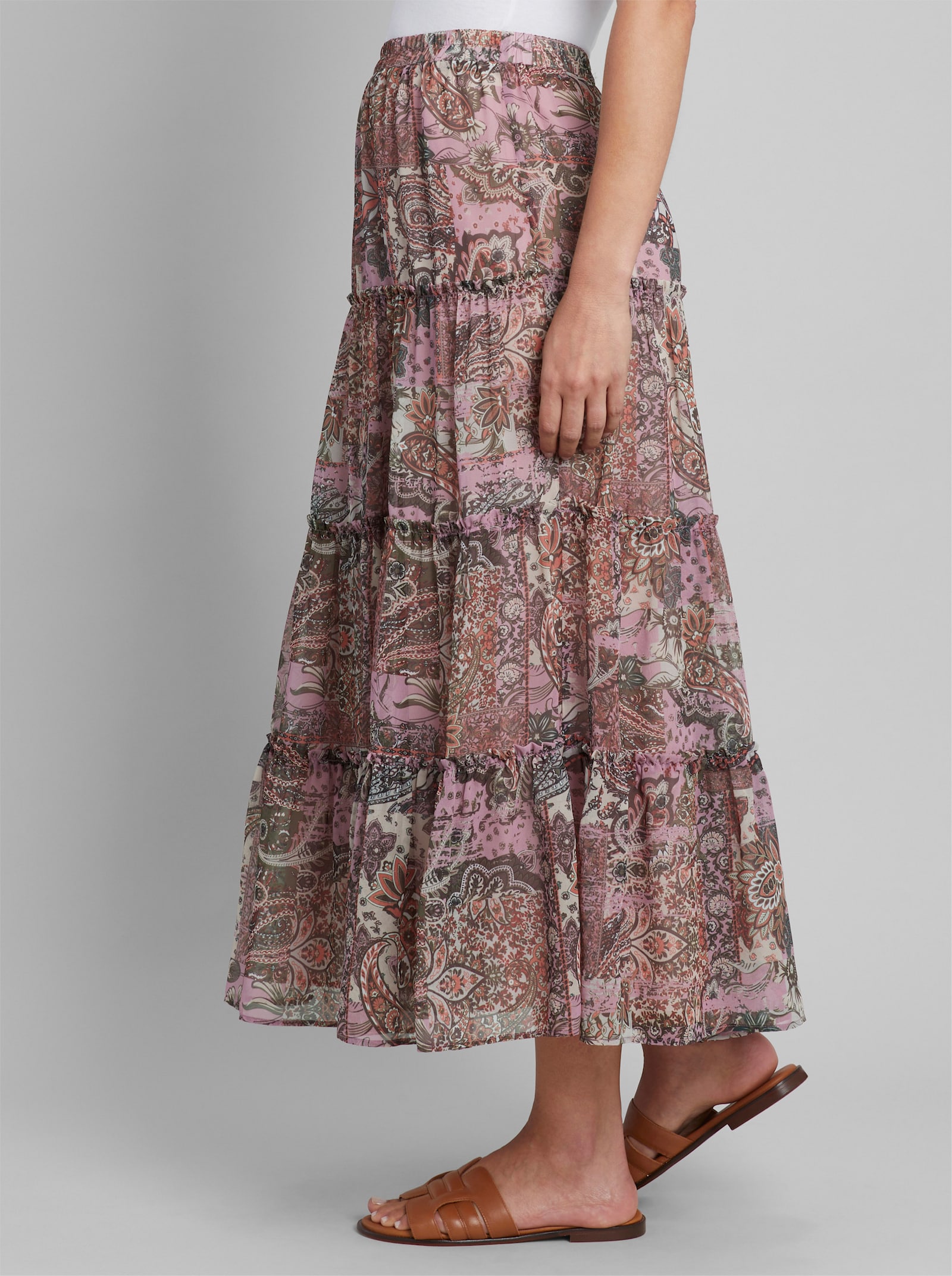 heine Stufenrock mit Paisley-Muster - hortensie-schoko-bedruckt