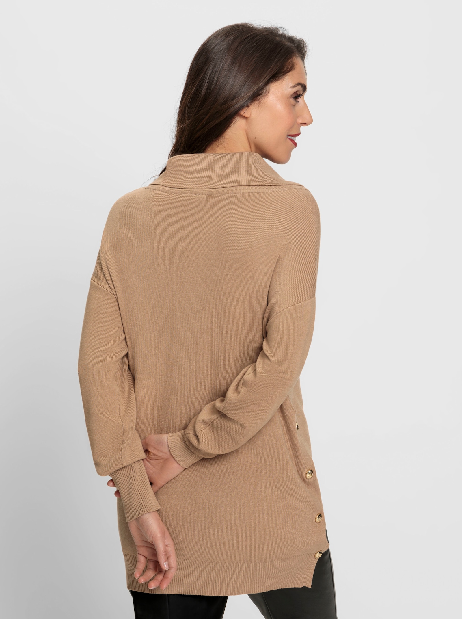 heine Longpullover mit längerem Rückenteil - camel