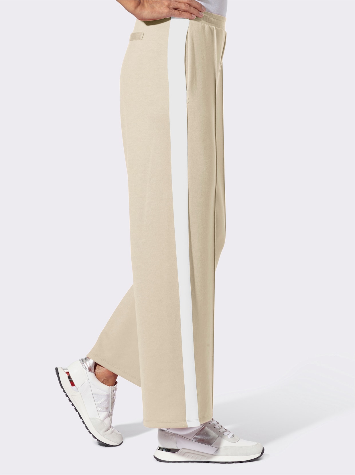Jerseyhose - sand-weiß