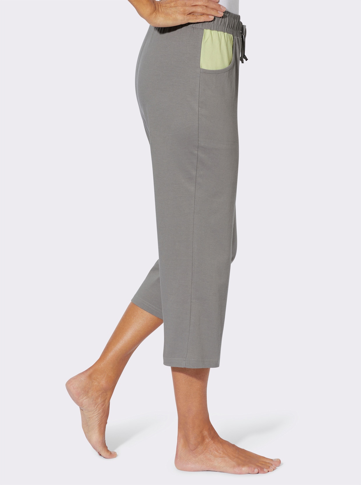 7/8-Hose mit Tunnelzug und Bindeband - grau