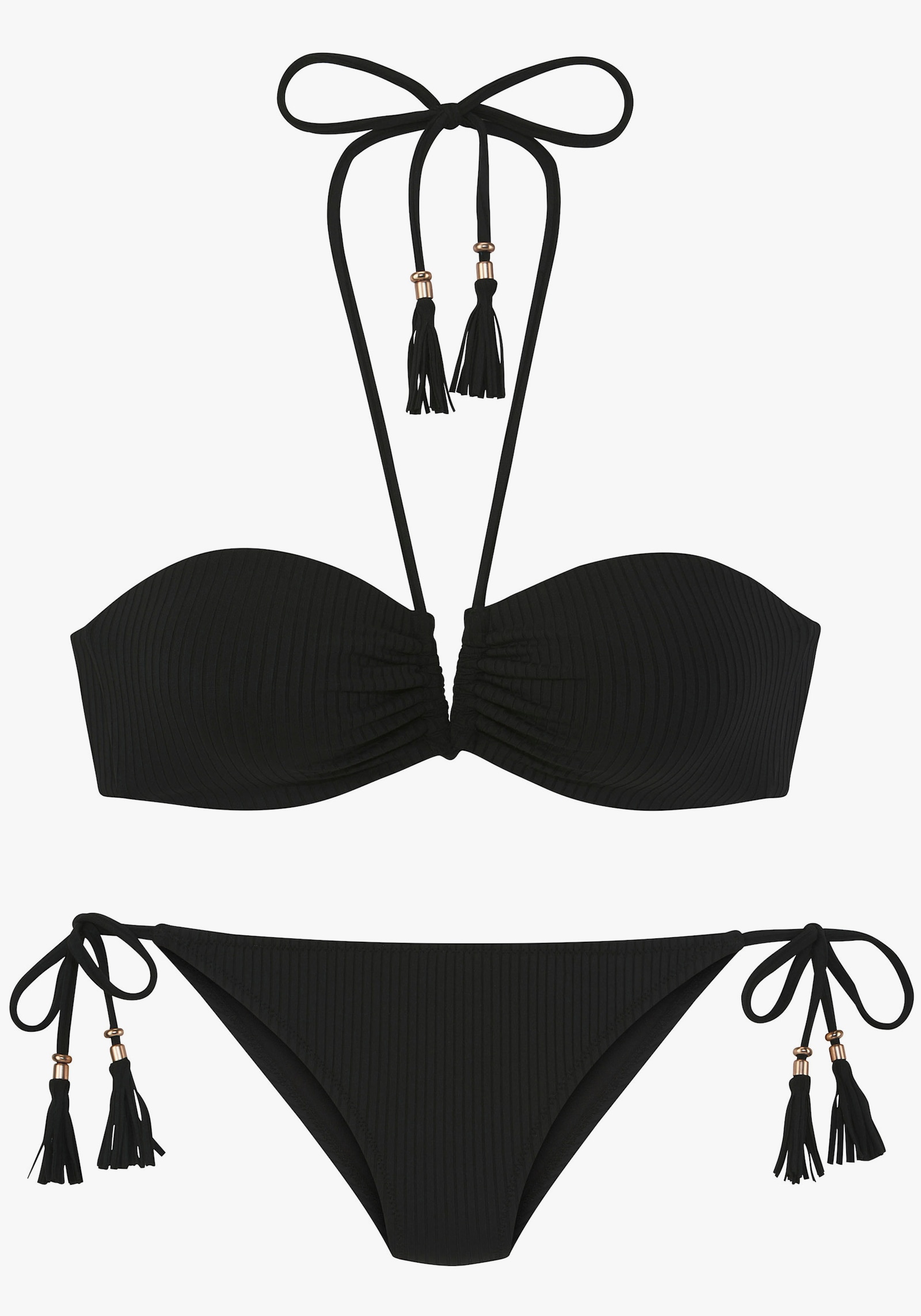 Elbsand Bandeau-Bikini - schwarz