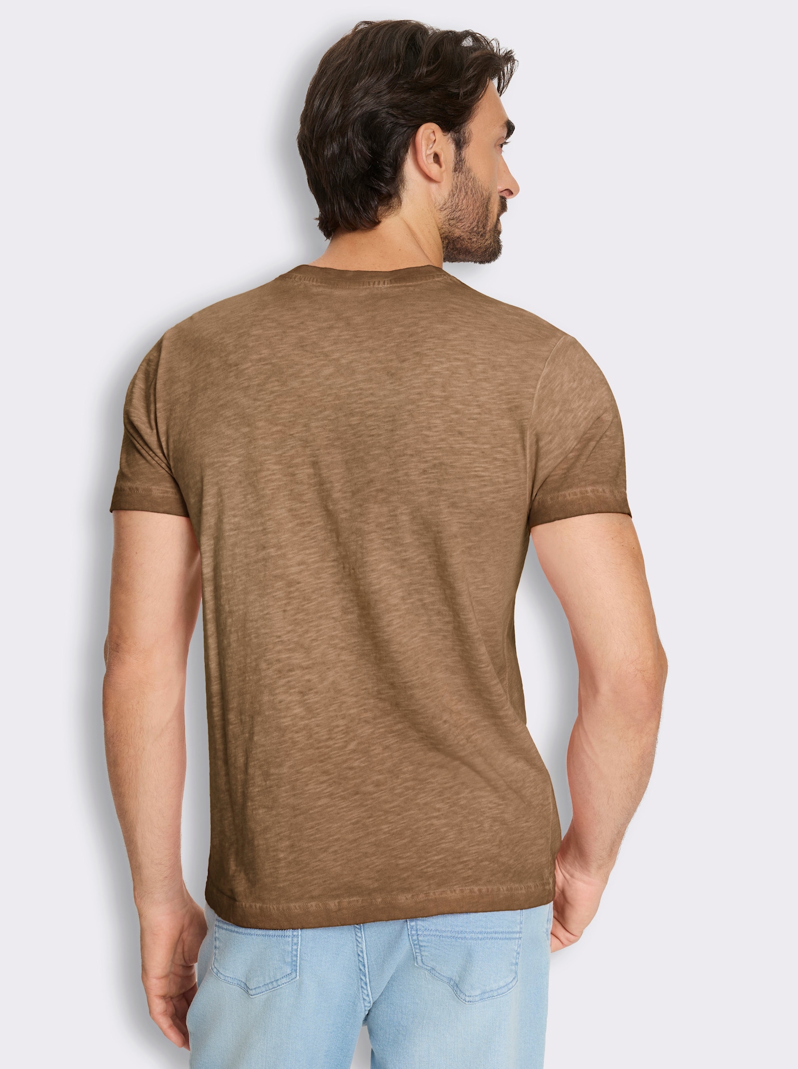 Kurzarmshirt aus reiner Baumwolle - braun