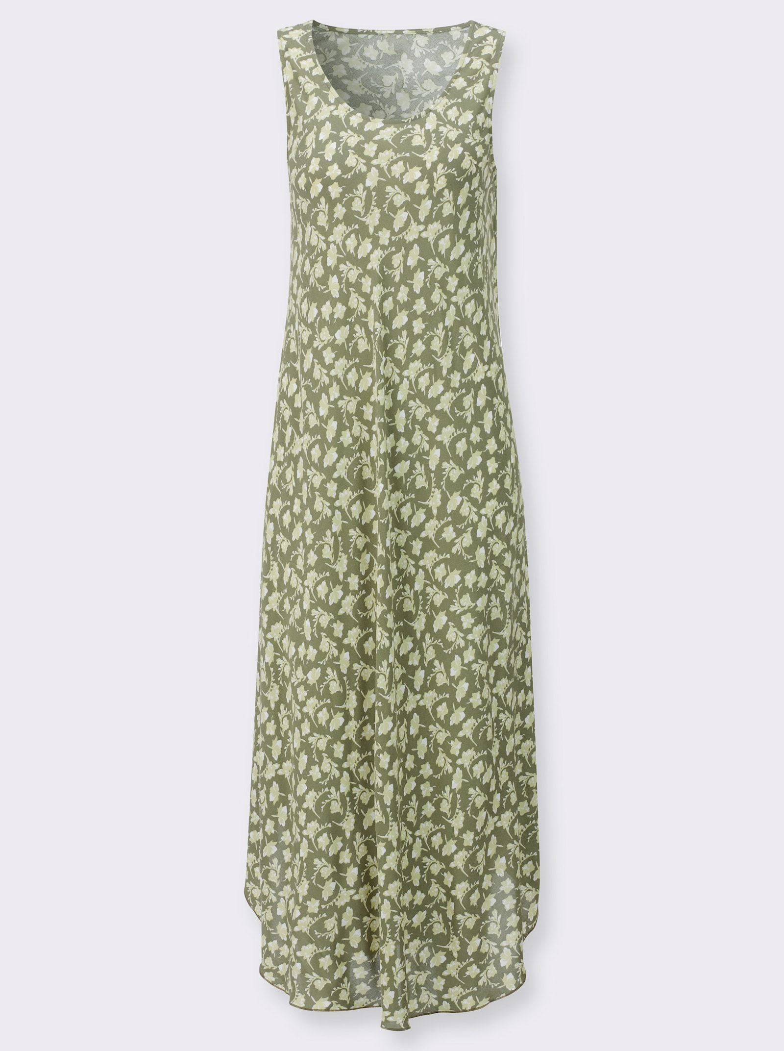 Jurk met print om makkelijk aan te trekken - kaki/wit geprint