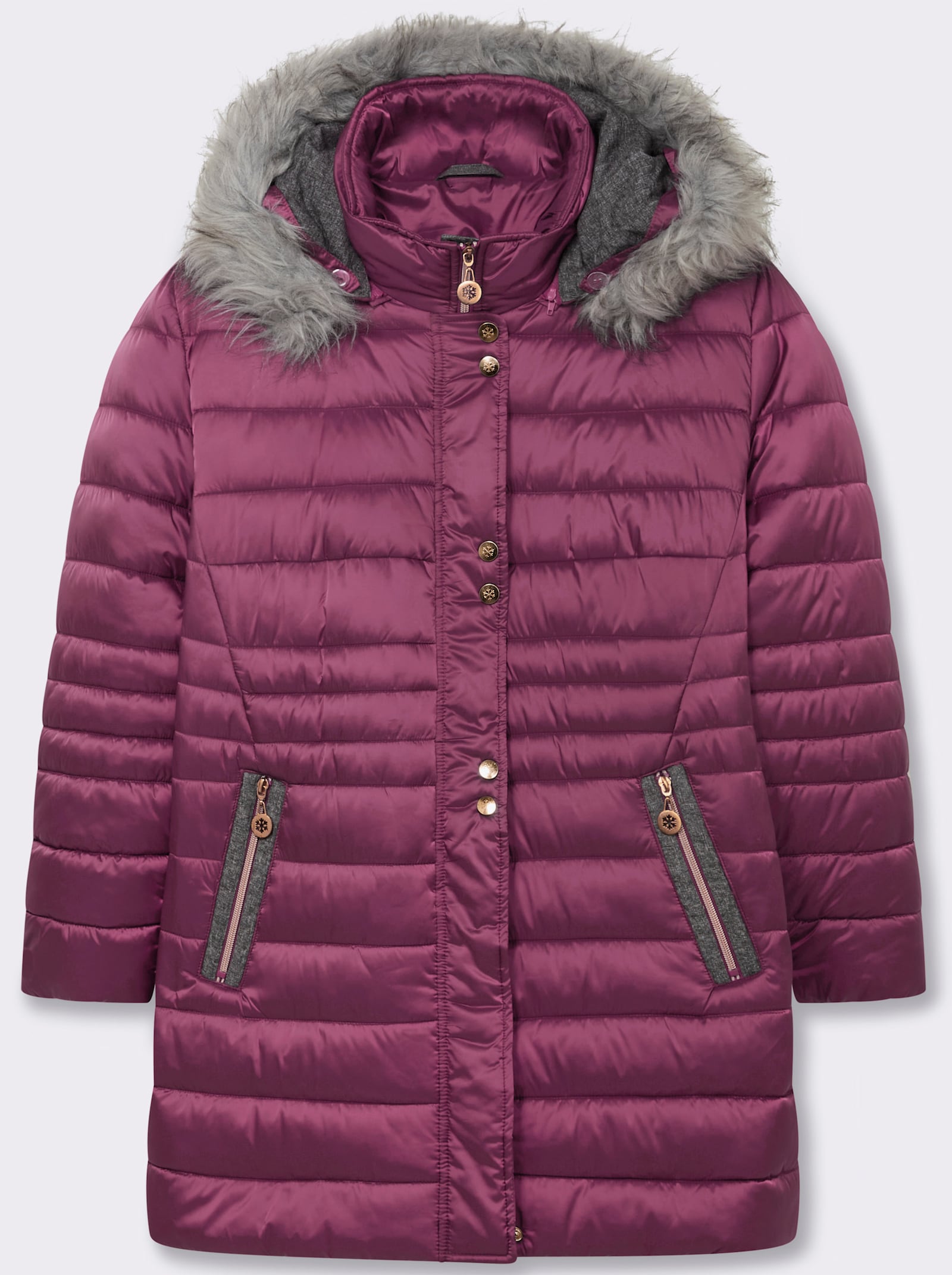 Steppjacke mit Pelz-Imitat - malve