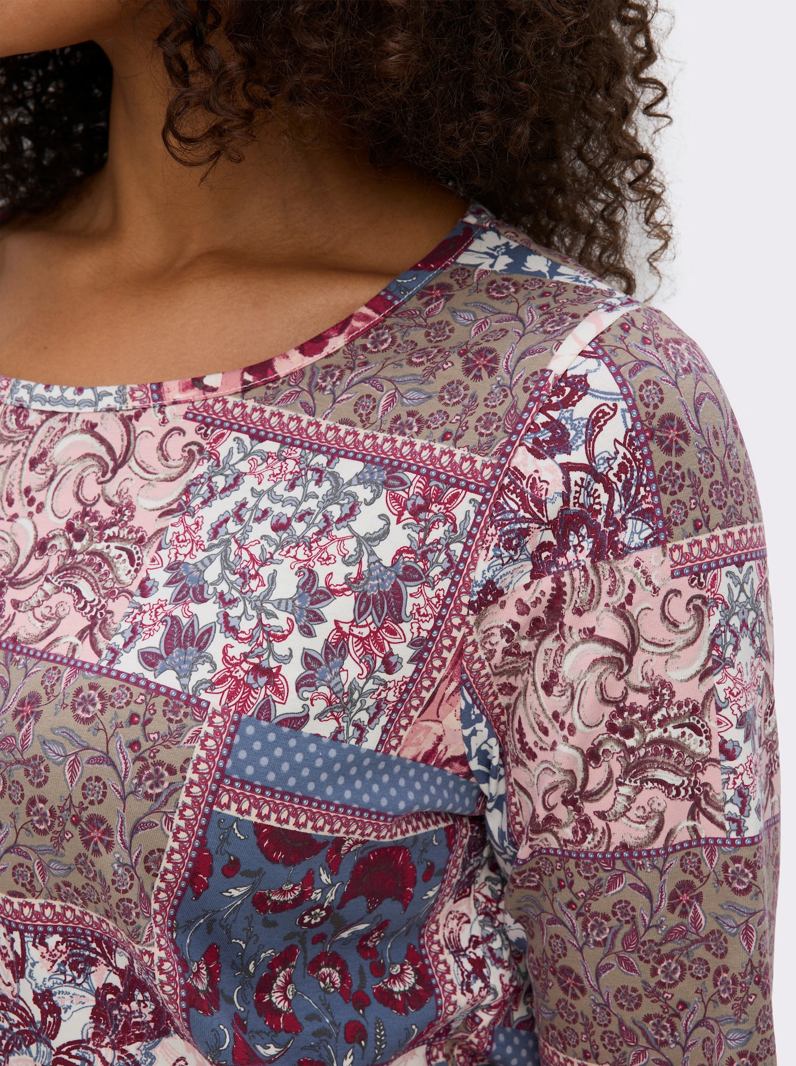Print-Shirt - hortensie-taubenblau-bedruckt