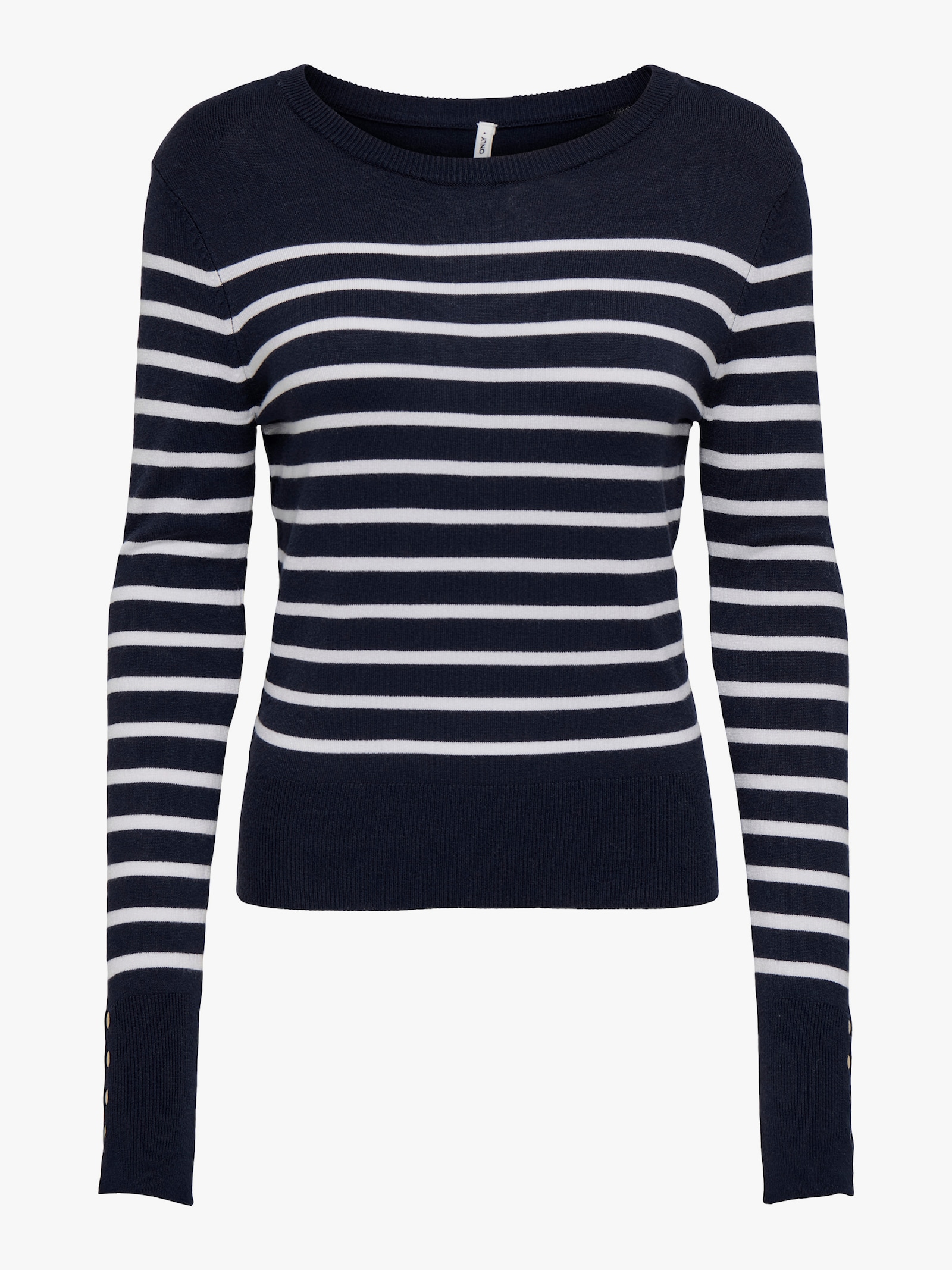 ONLY CARMAKOMA Strickpullover - navy blazer stripes:bright white/gold button