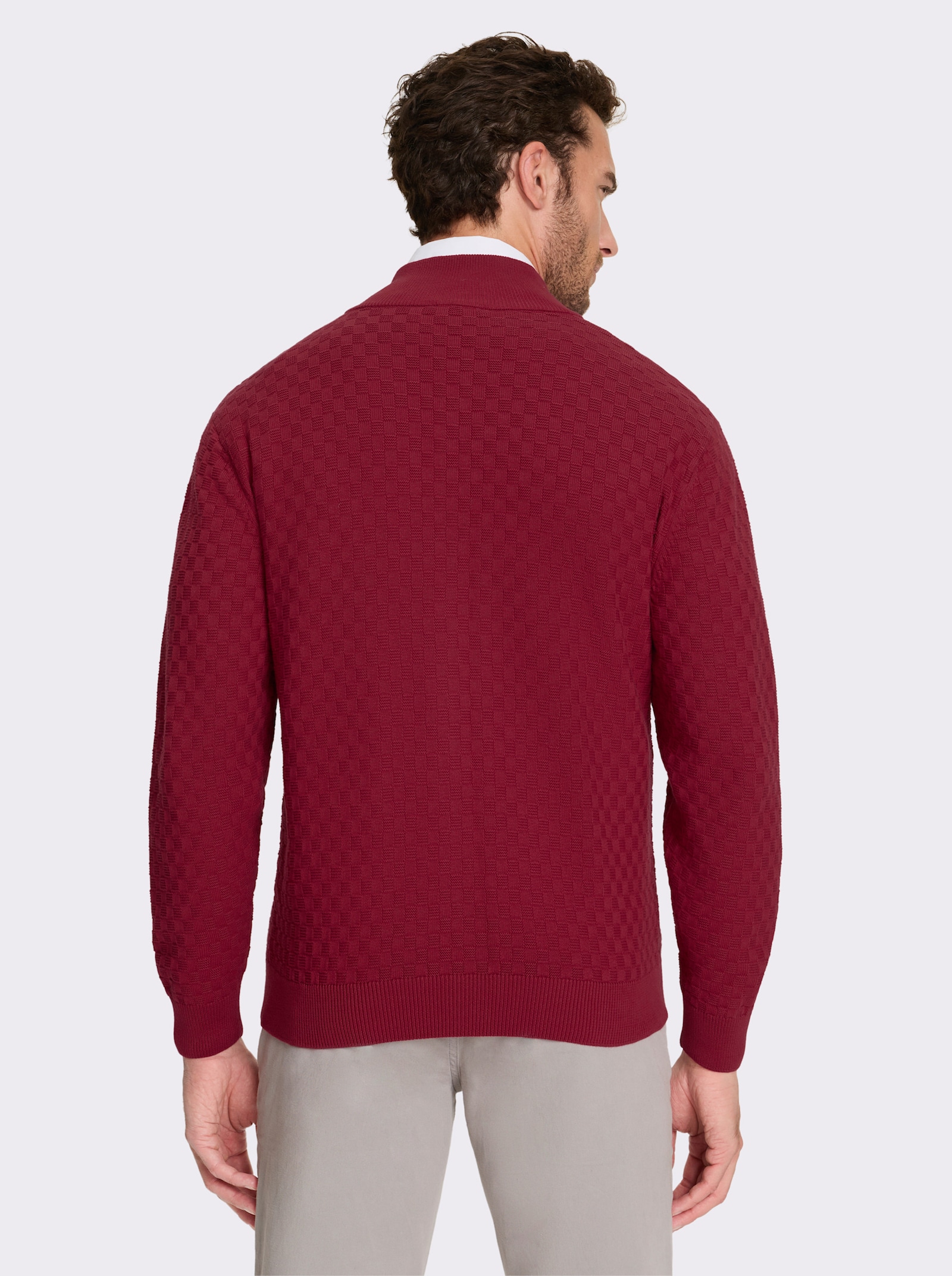 Marco Donati Strickjacke mit verdecktem Reissverschluss - kirsche