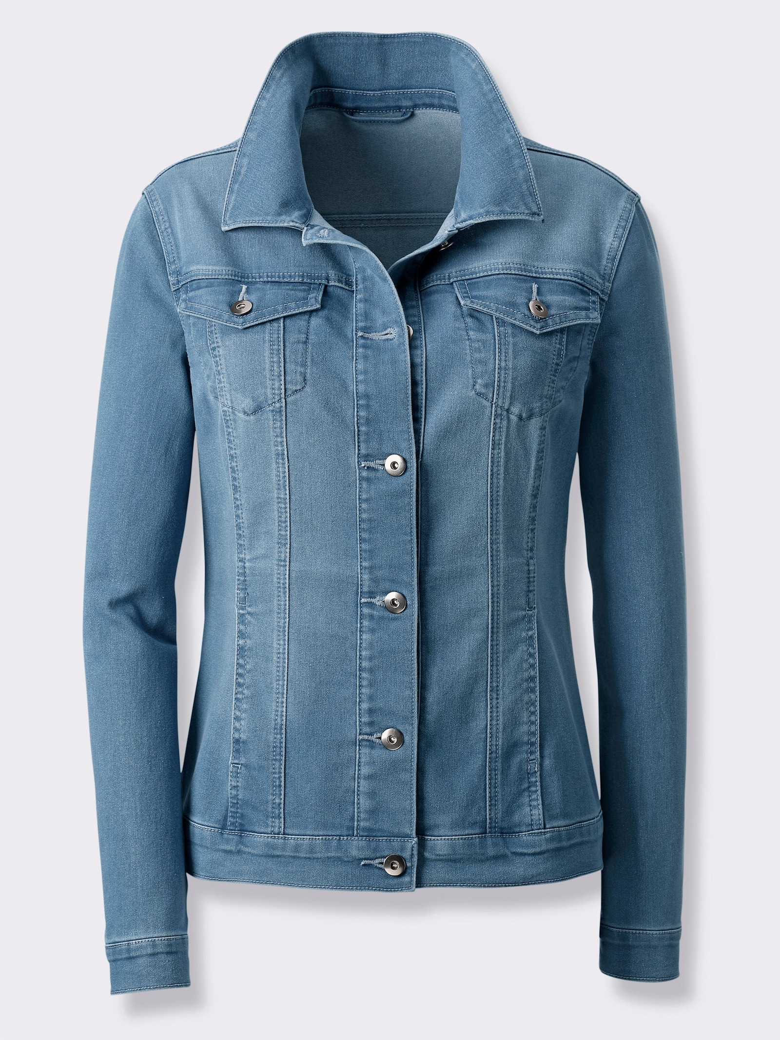 Jeansjacke elastische Qualität - blue-bleached