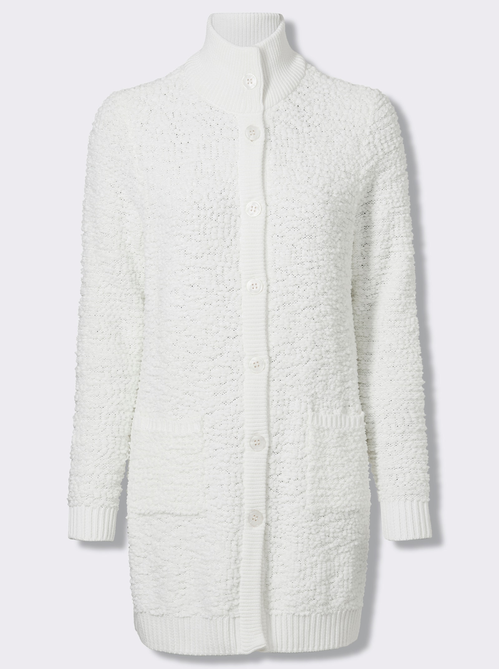 heine Longstrickjacke mit Stehkragen - ecru