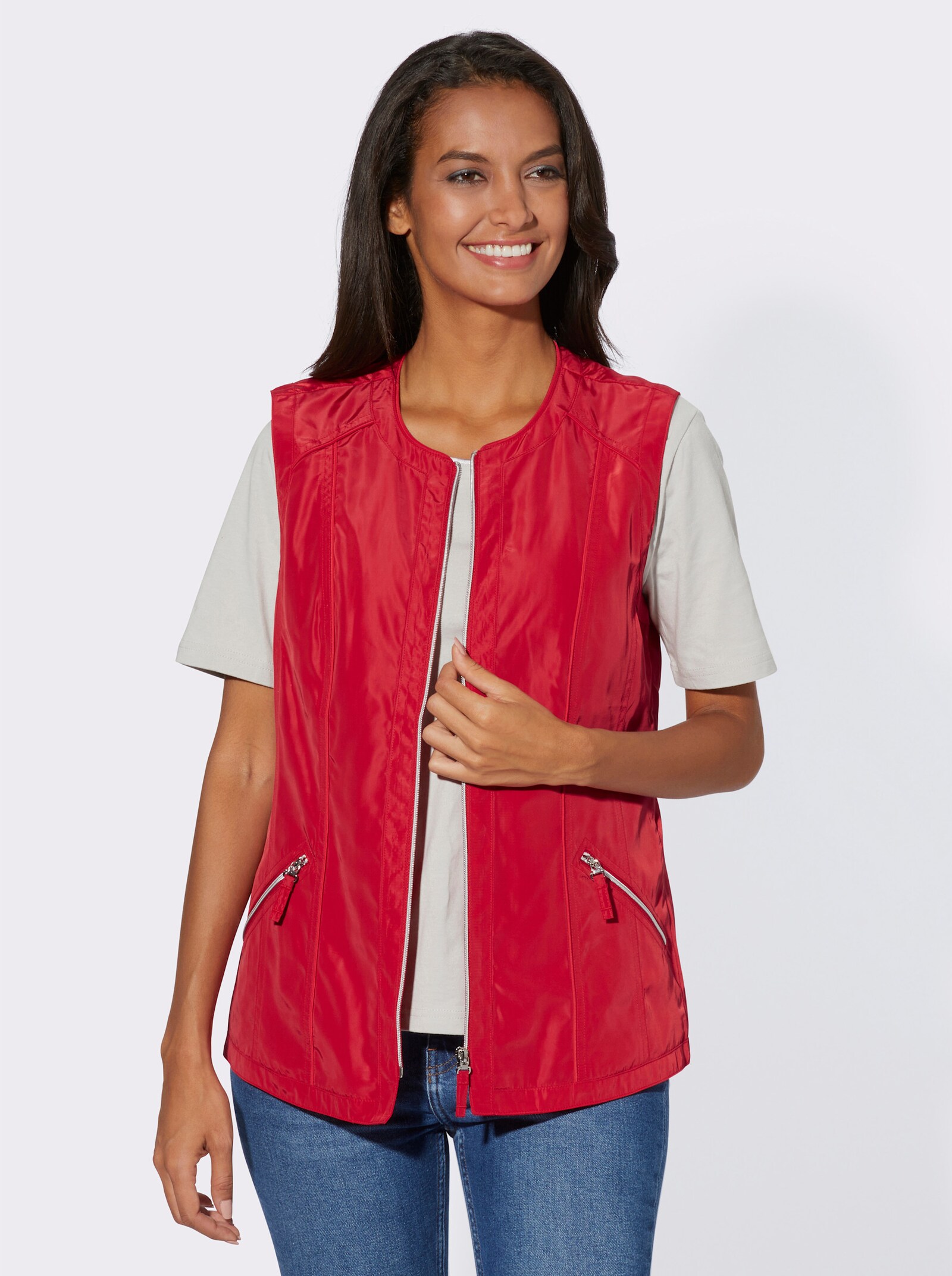 Weste im dezenten Glanz - erdbeere