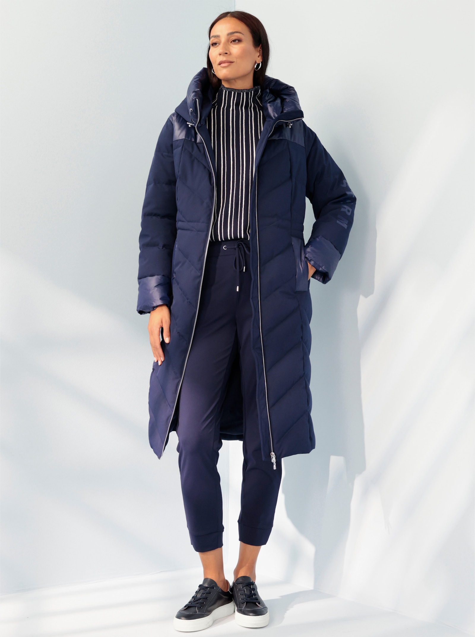 heine Manteau matelassé avec coulisse - marine