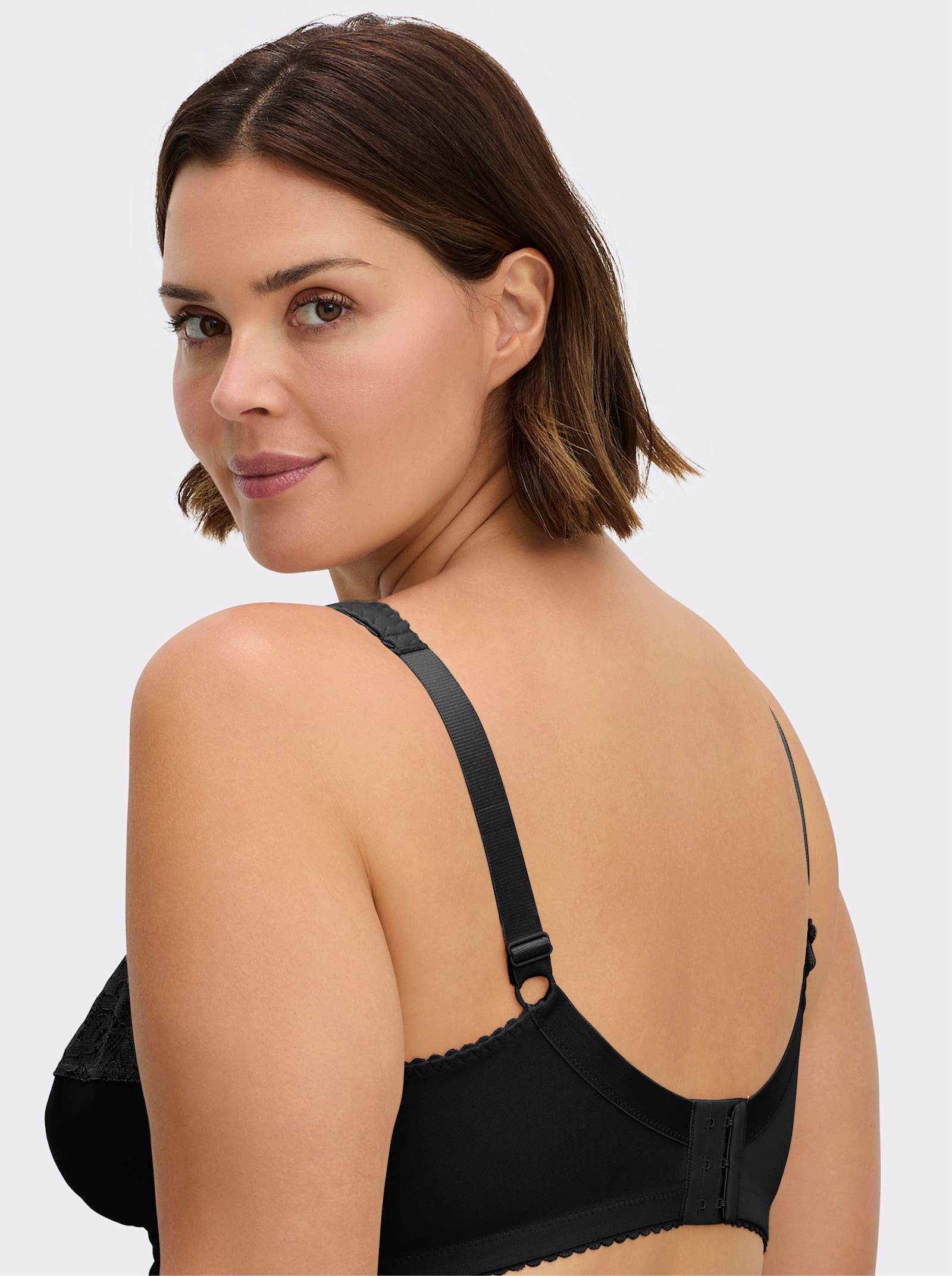 wäschepur Entlastungs-BH ohne Bügel mit Stretch-Spitze - schwarz