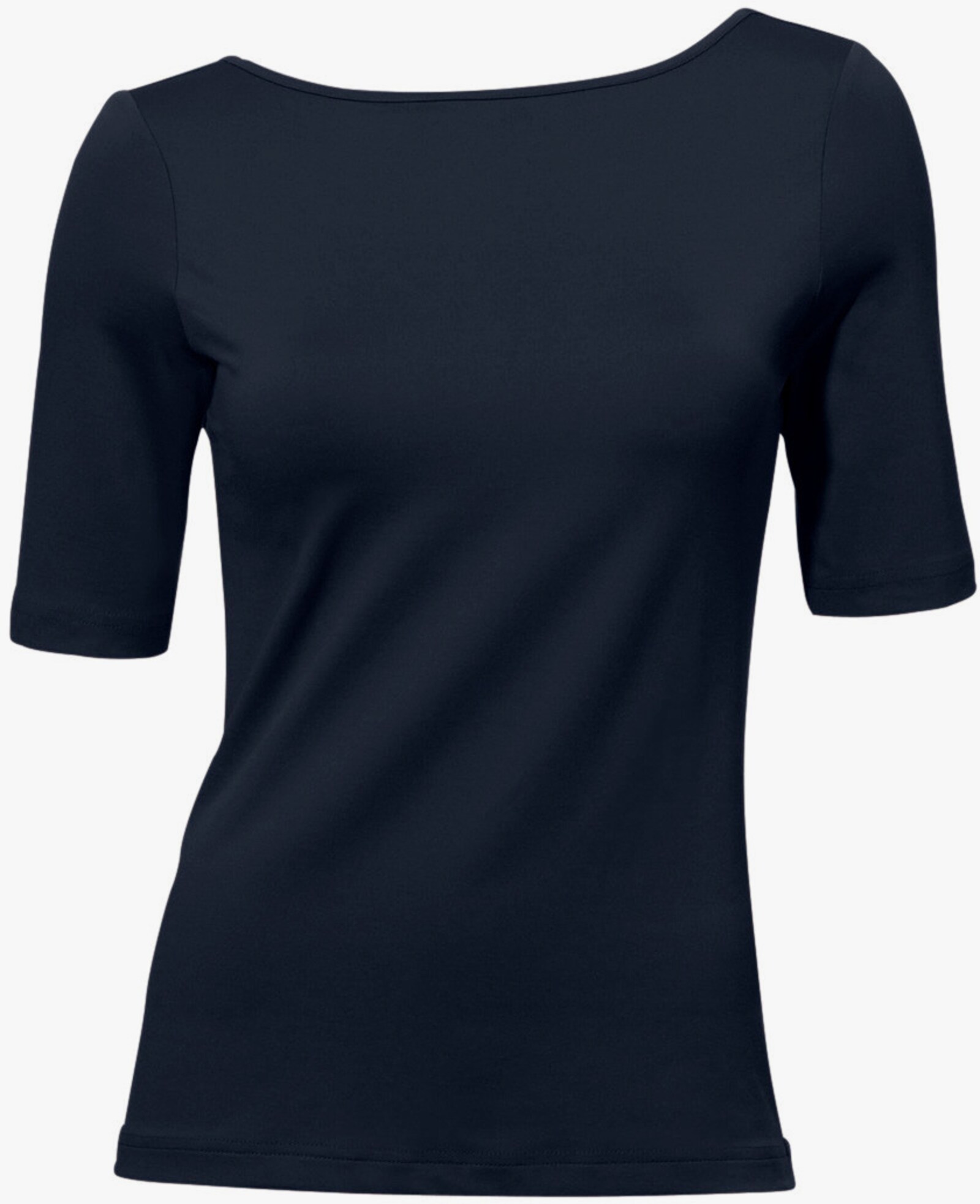 heine Kurzarmshirt mit V-Ausschnitt hinten - marine