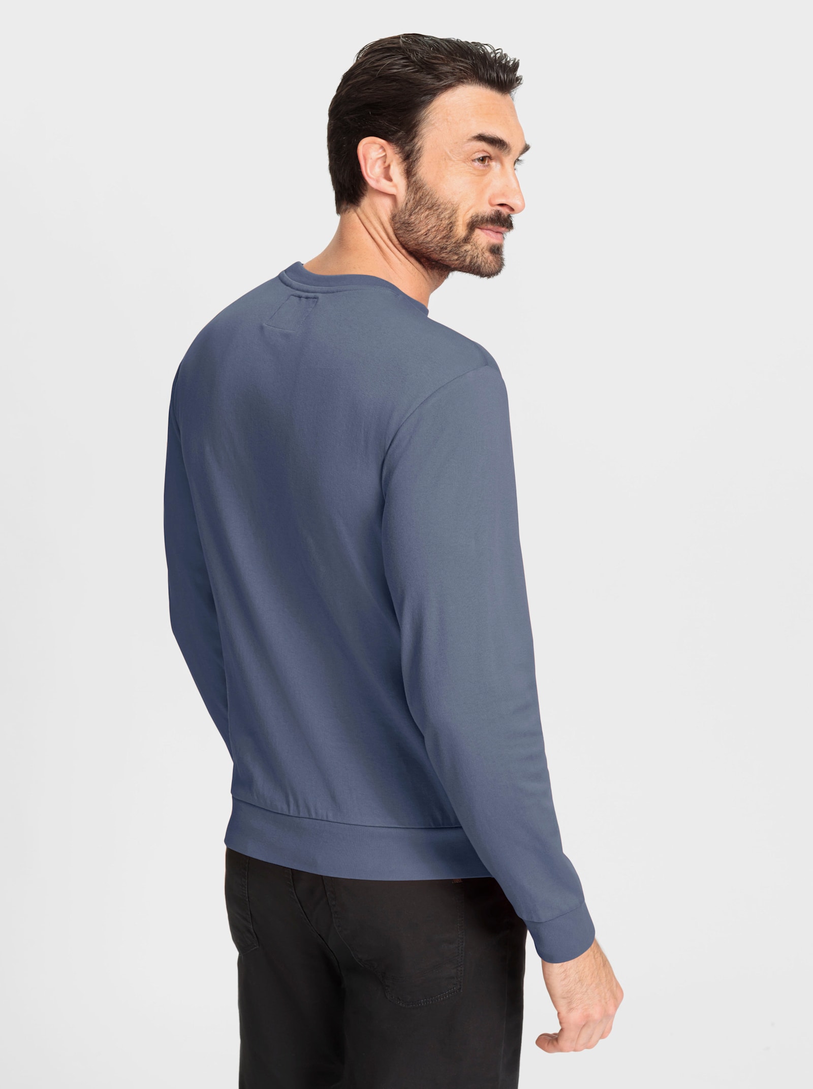 Catamaran Shirt met lange mouwen en borstzak met klittenbandsluiting - rookblauw