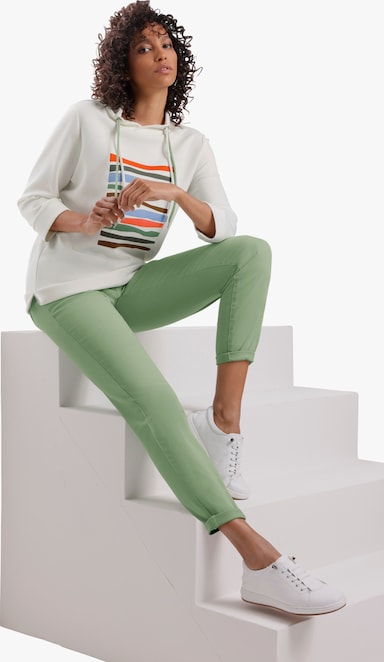 CREATION L PREMIUM Sweatshirt - ecru-eucalyptus-bedruckt