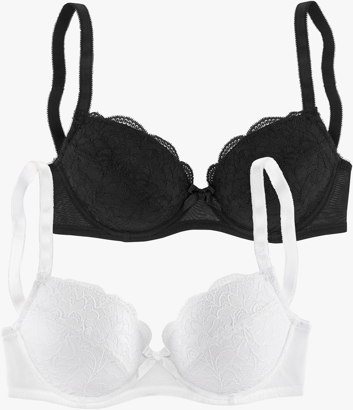 petite fleur soutien-gorge balconnet - blanc + noir