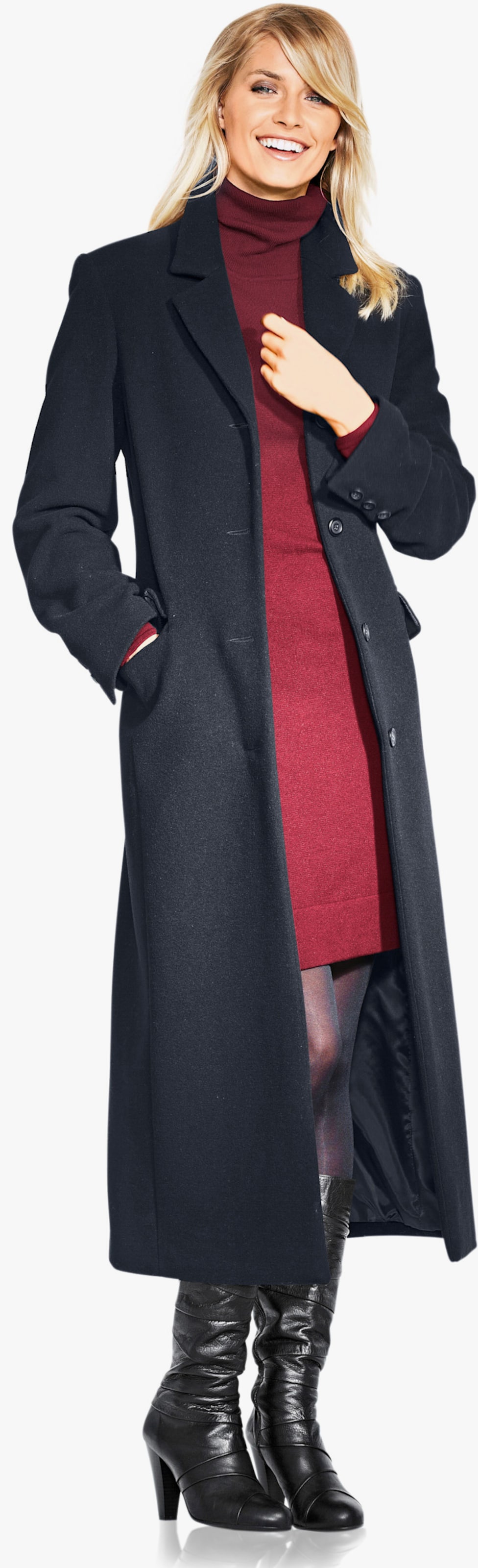 heine Manteau coupe longue - marine