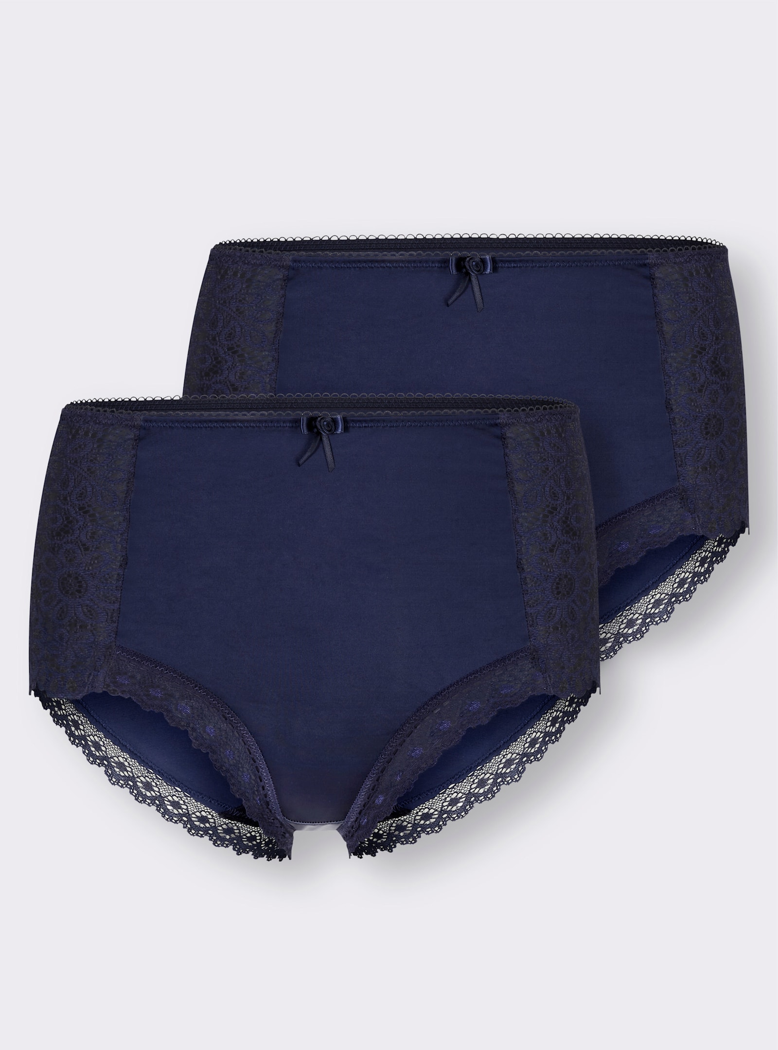 wäschepur Taillenslip mit Spitzen-Details - marine