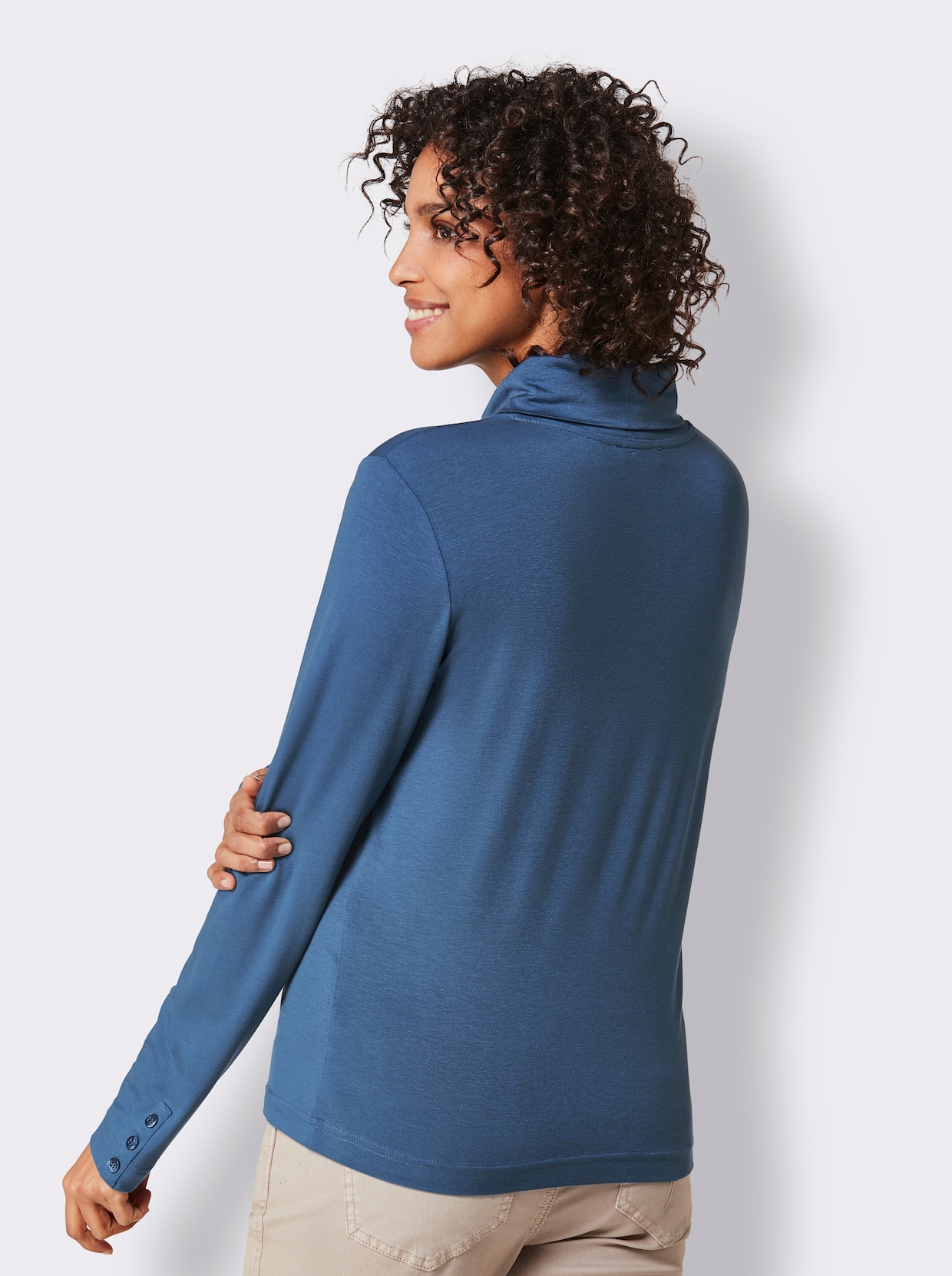 CREATION L PREMIUM Rollkragenshirt - jeansblau