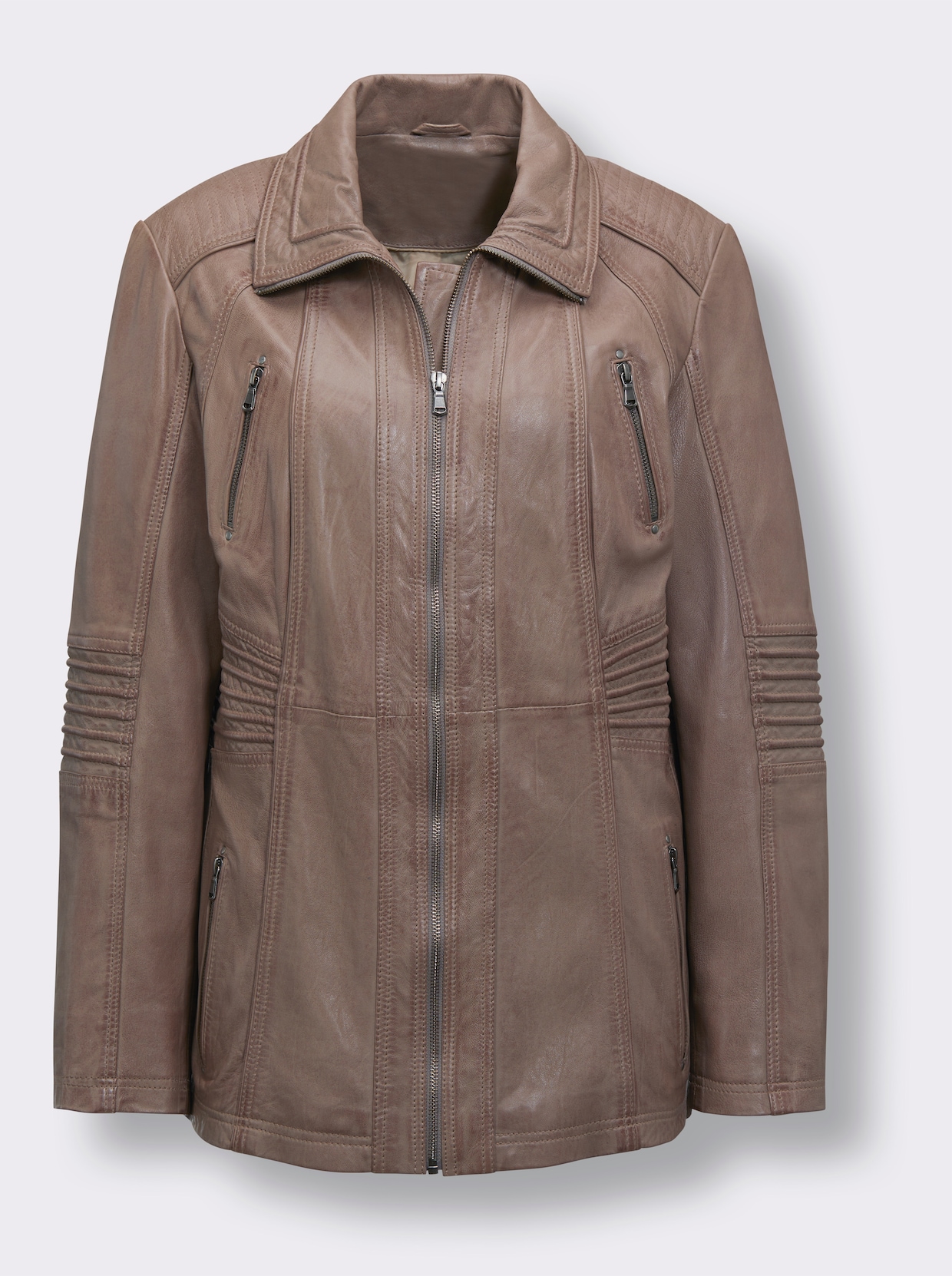 Veste en cuir - taupe