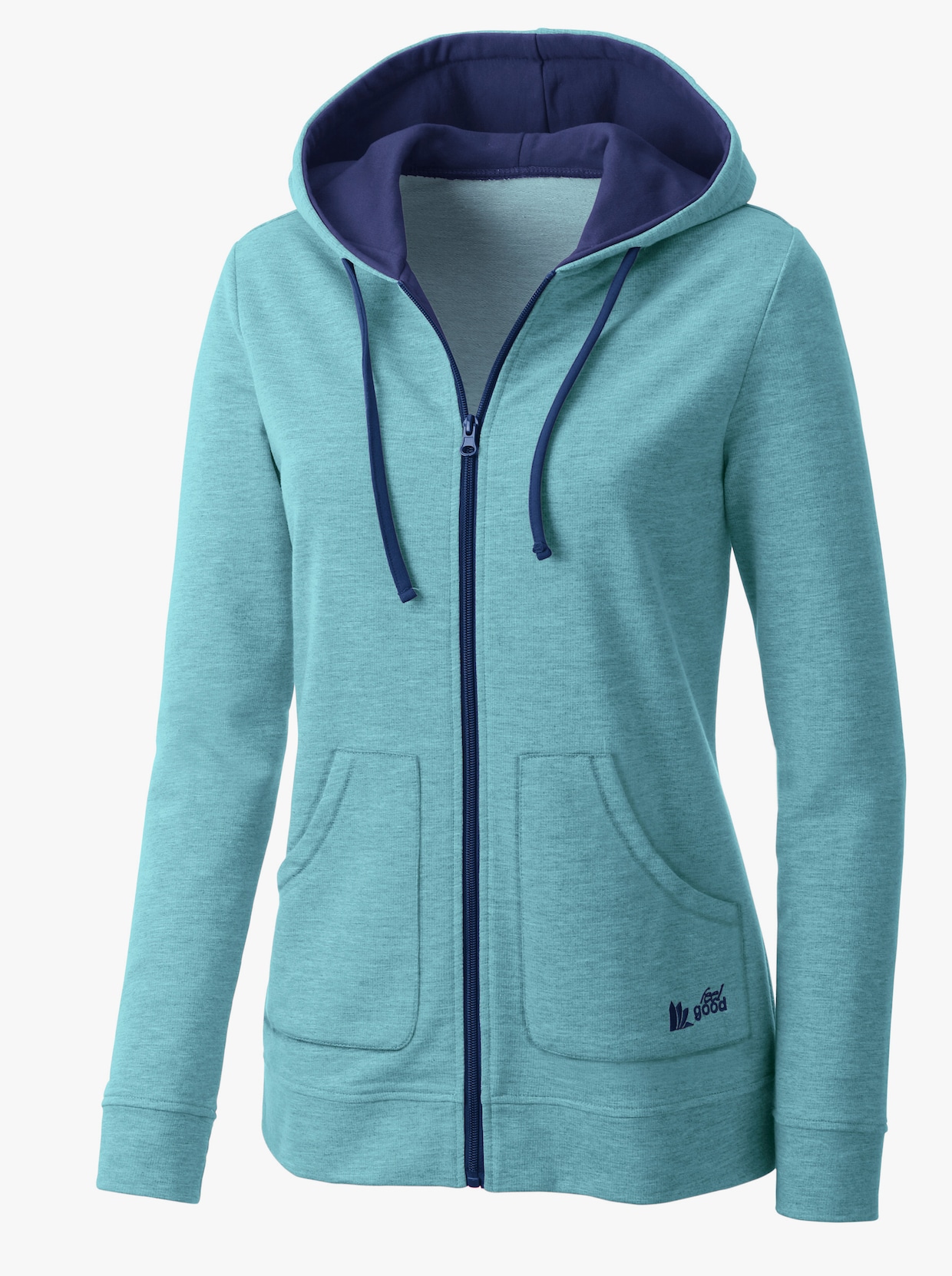 feel good Sweatjacke - mint-jeansblau