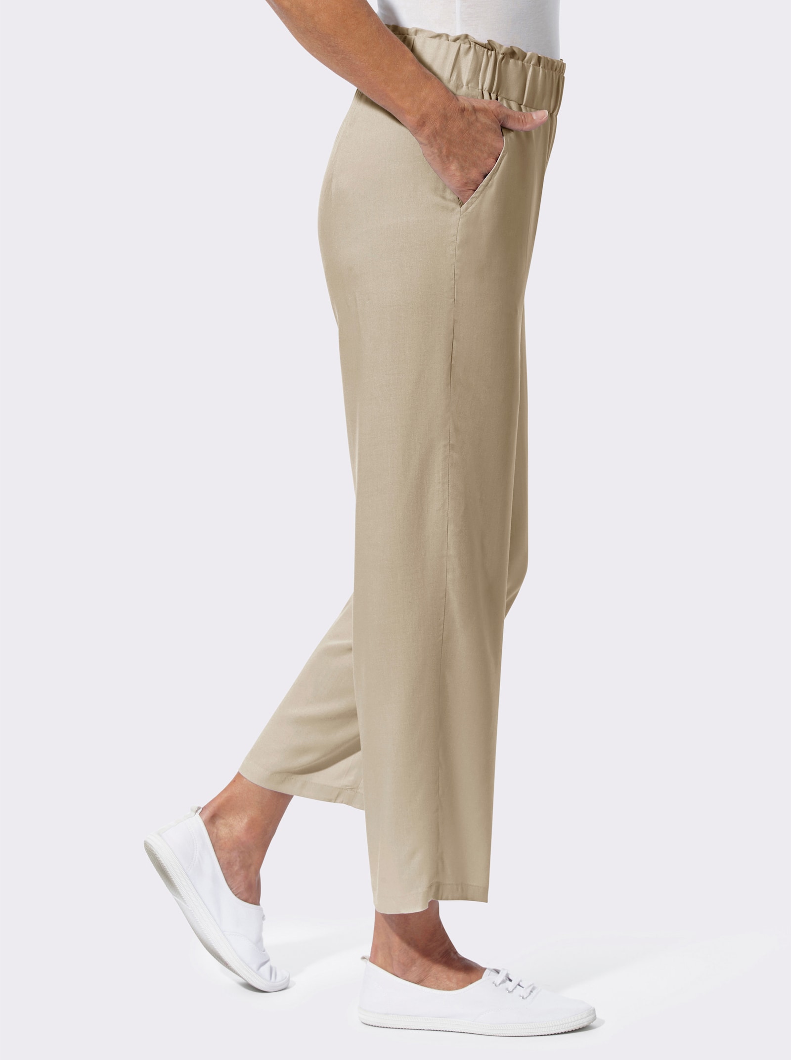 Hose im Paperbag-Style - sand