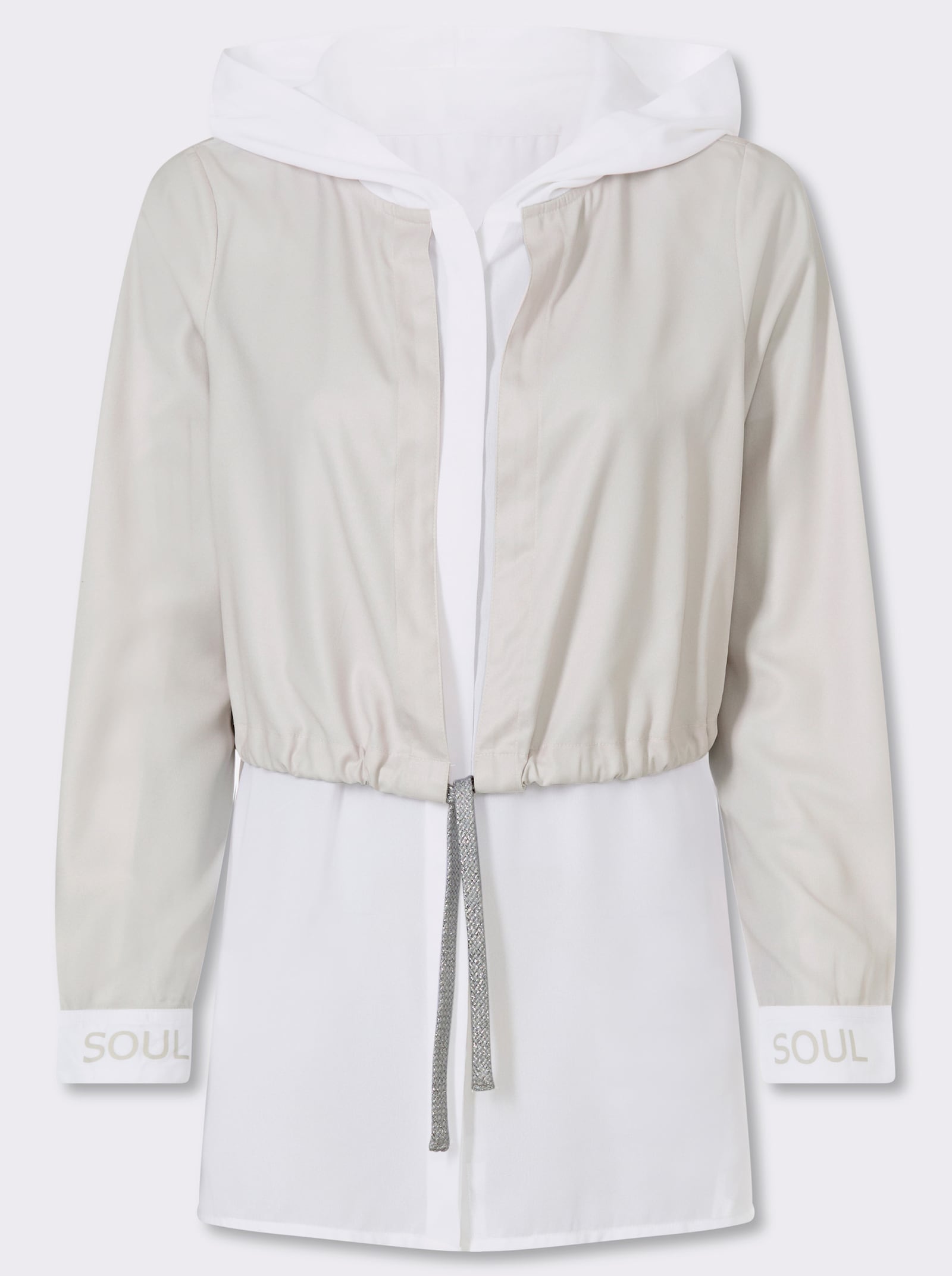 heine Langarmbluse im 2-in-1-Look - ecru-hellgrau