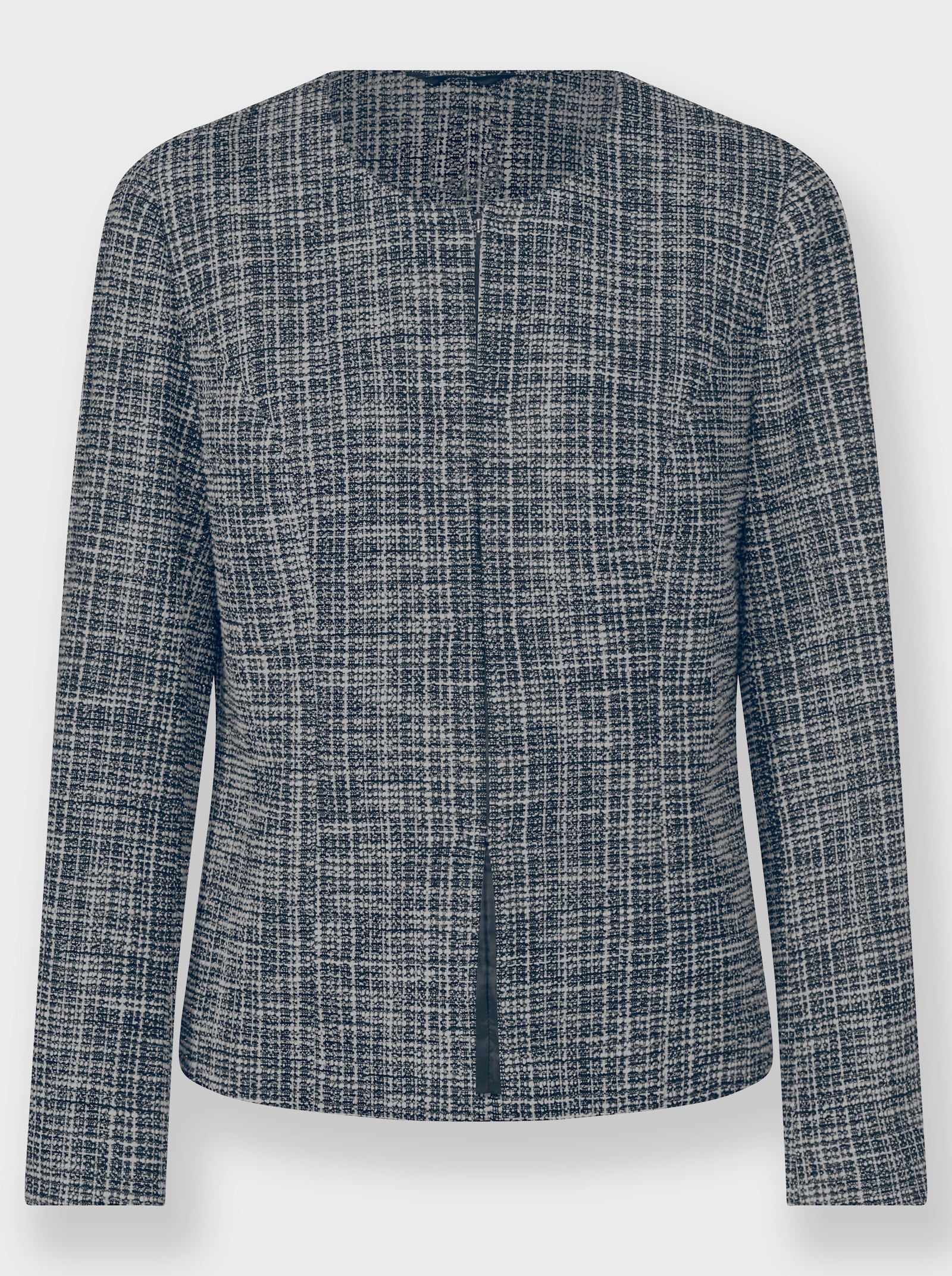 Bouclé-Blazer mit Effektgarn - marine-meliert