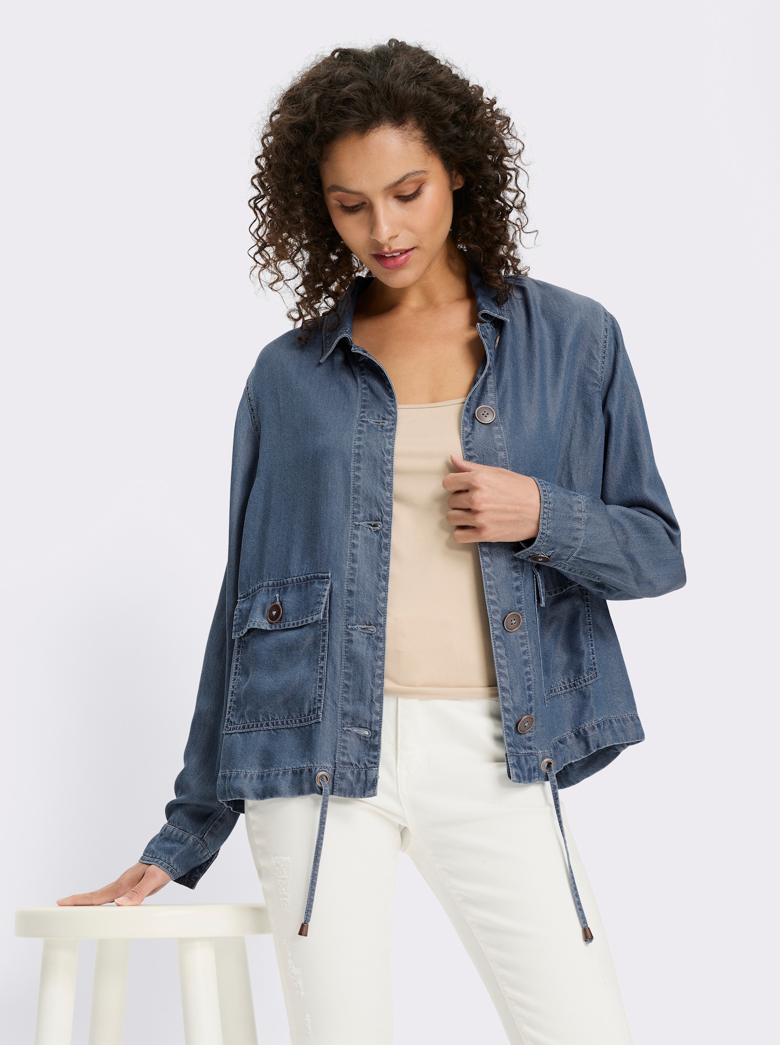 heine Freizeitjacke mit Cargo-Taschen - blue-bleached