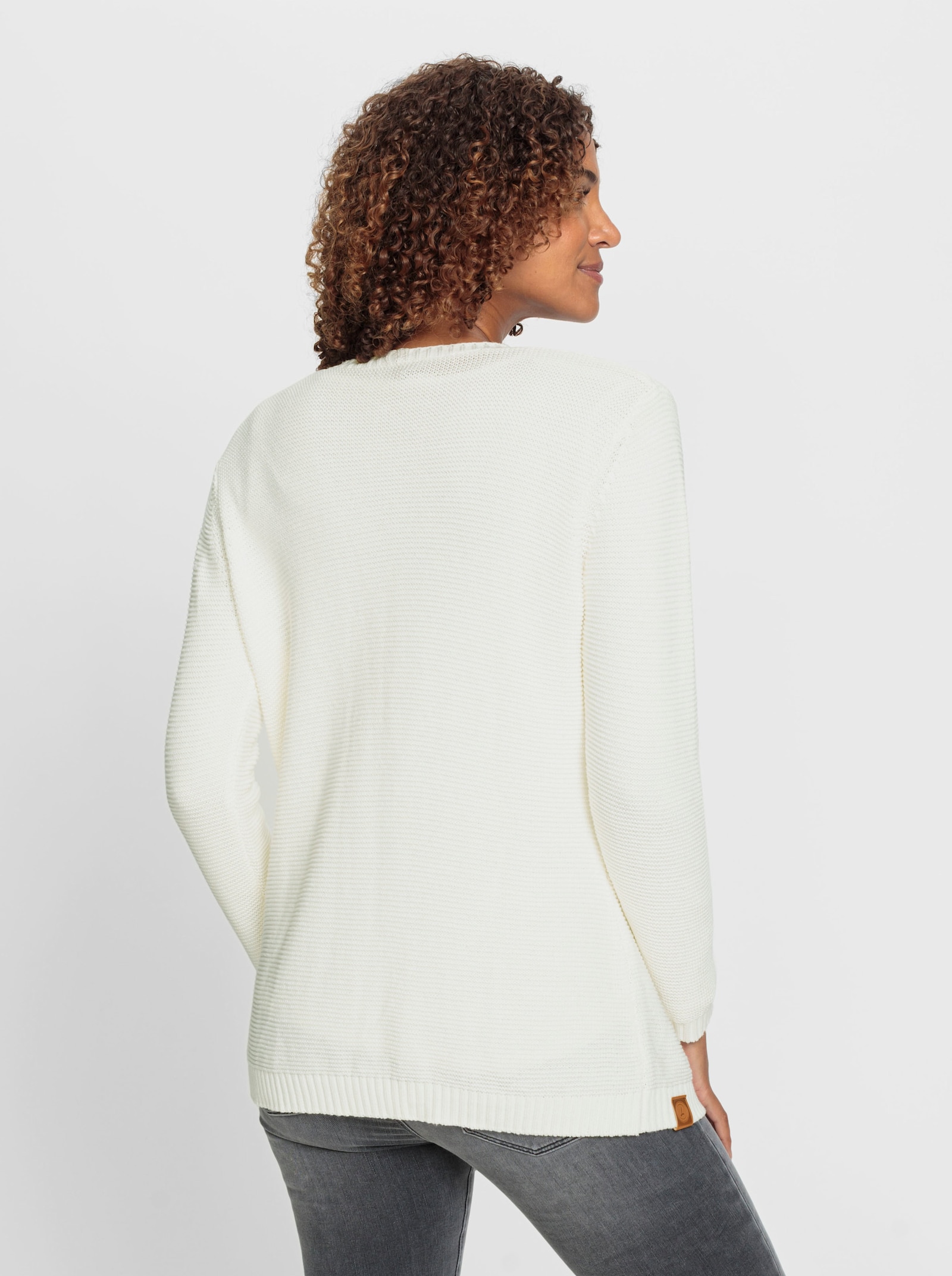 Strickjacke in Melange-Optik - weiß