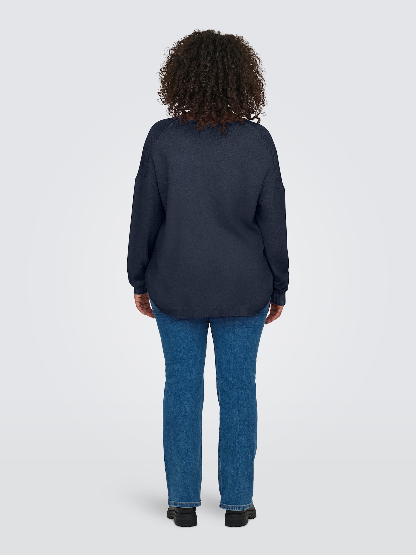 ONLY CARMAKOMA V-Ausschnitt-Pullover - ombre blue